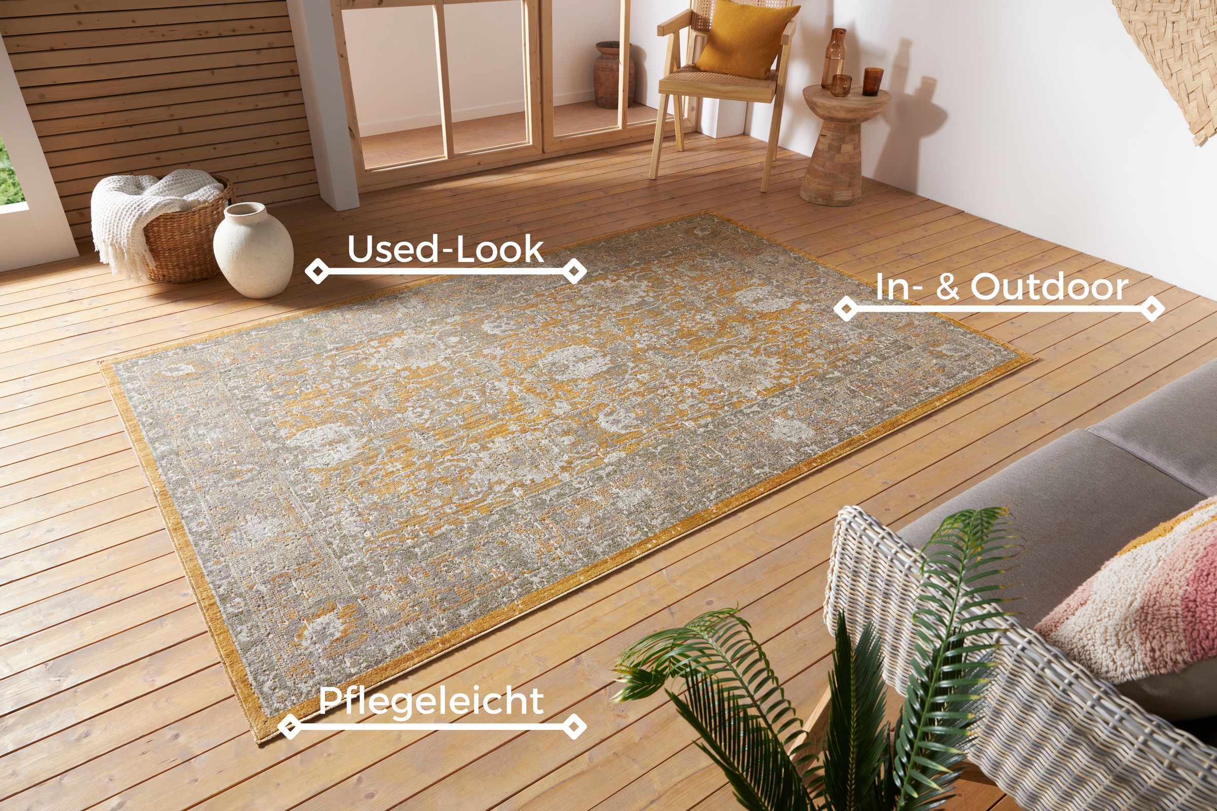 Thumbnail - HANSE Home Teppich "Luxor", rechteckig, 3 mm Höhe, In-& Outdoor, Läufer, wetterfest, Balkon, Wohnzimmer, Orient