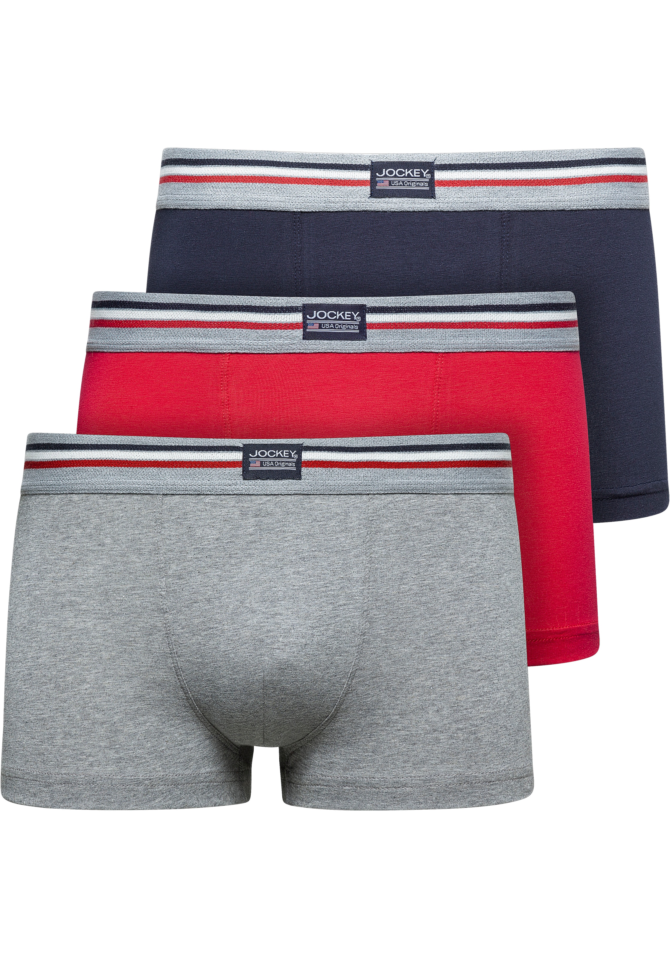 Jockey Trunk "Cotton Stretch", (3er Pack), mittlere Bundhöhe