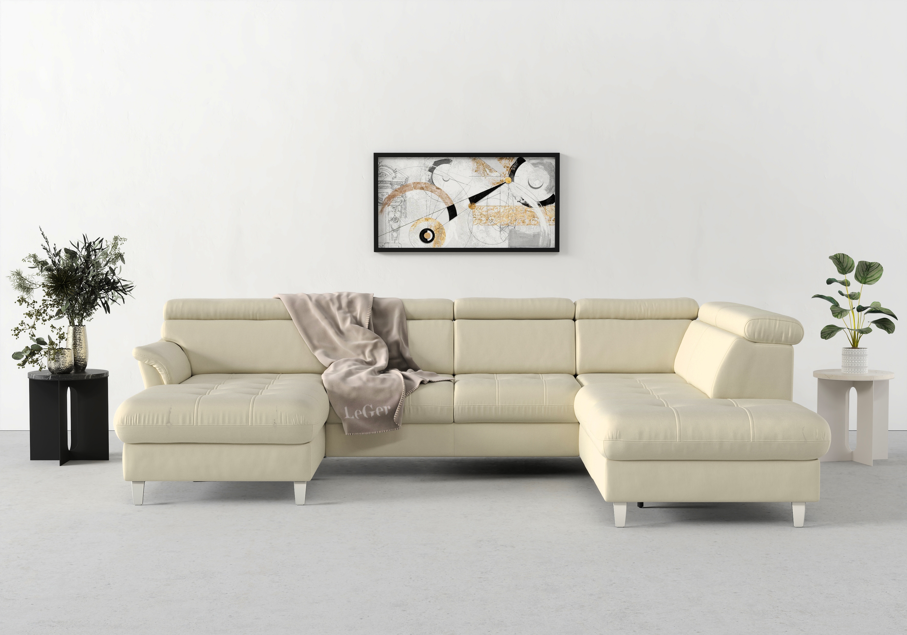 sit&more Wohnlandschaft "Marano U-Form" inklusive Kopfteilverstellung, optional Schlaffunktion & Bettkasten