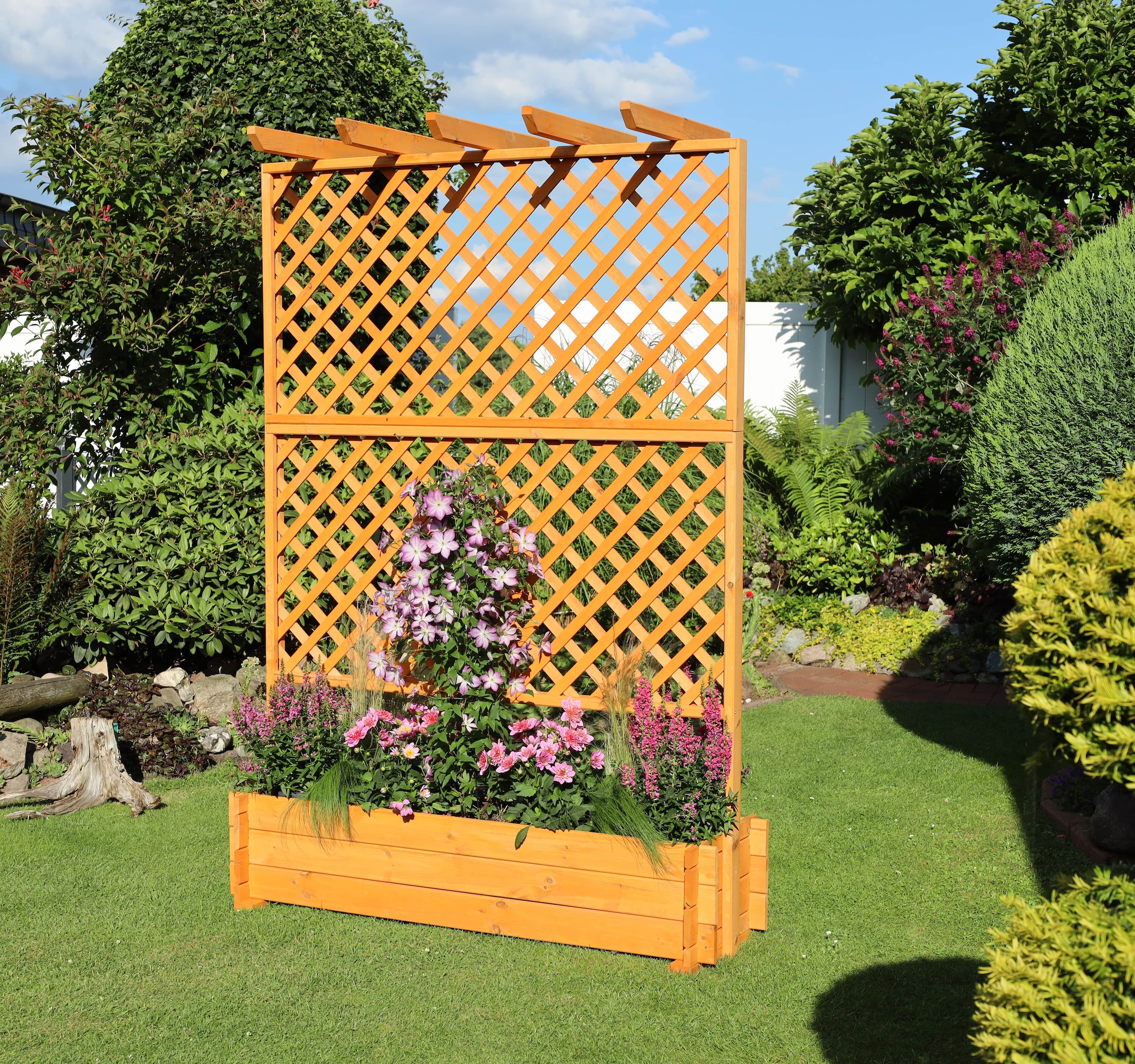 promadino Spalier, Pergola mit Pflanzkasten, BxTxH: 140x65x200 cm