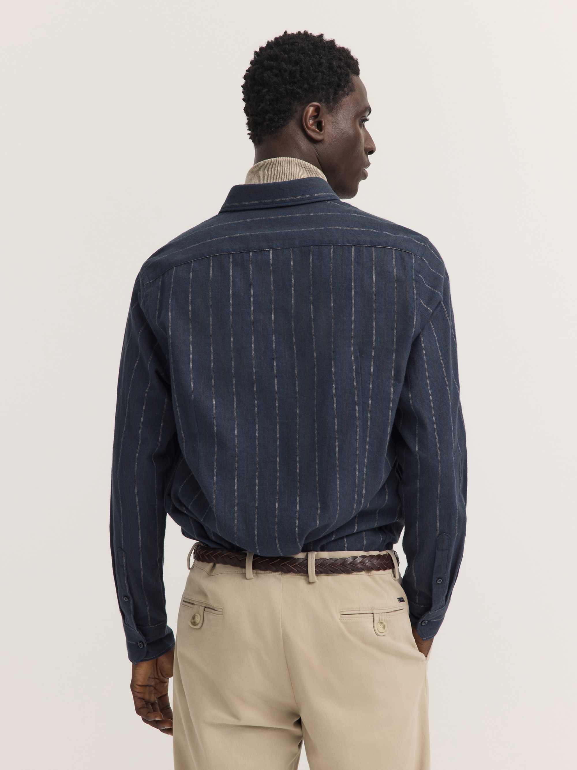 bugatti Langarmhemd »Modern Fit« Modern Fit Flanell Gestreift Button-Down