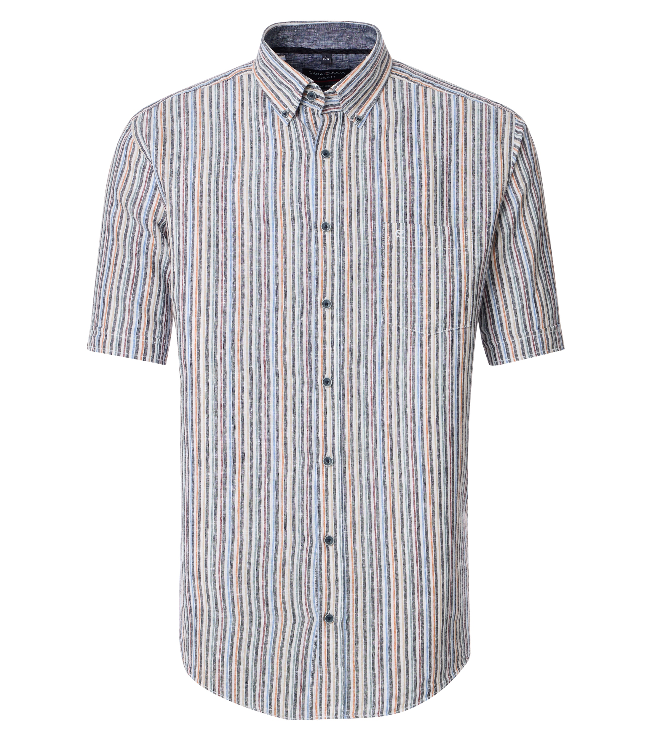 CASAMODA Kurzarmhemd "CASAMODA Leinenhemd Kurzarm gestreift" günstig online kaufen