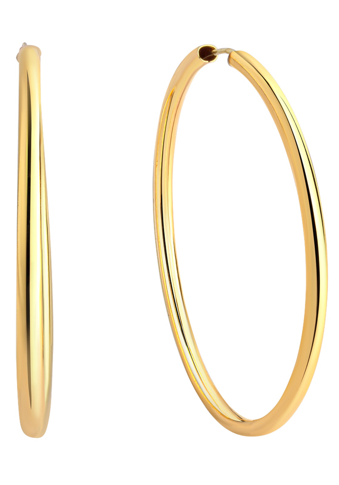 Paar Creolen FIRETTI "Schmuck Geschenk Silber 925 Basic 2 mm breit" Gr. 50, gold (gelbgoldfarben), Ohrringe, Damen, 50, Silber 925 (Sterlingsilber)
