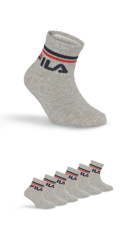 Fila Kurzsocken, (6er Pack), mit eingestricktem Logo im Bündchen, Kindersocken