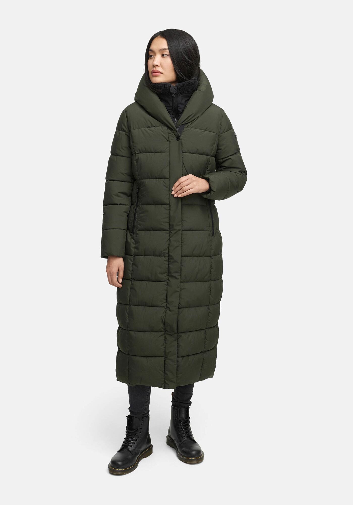 Marikoo Winterjacke »Pakoraa«, extra langer Winter Mantel mit abnehmbaren Innenteil