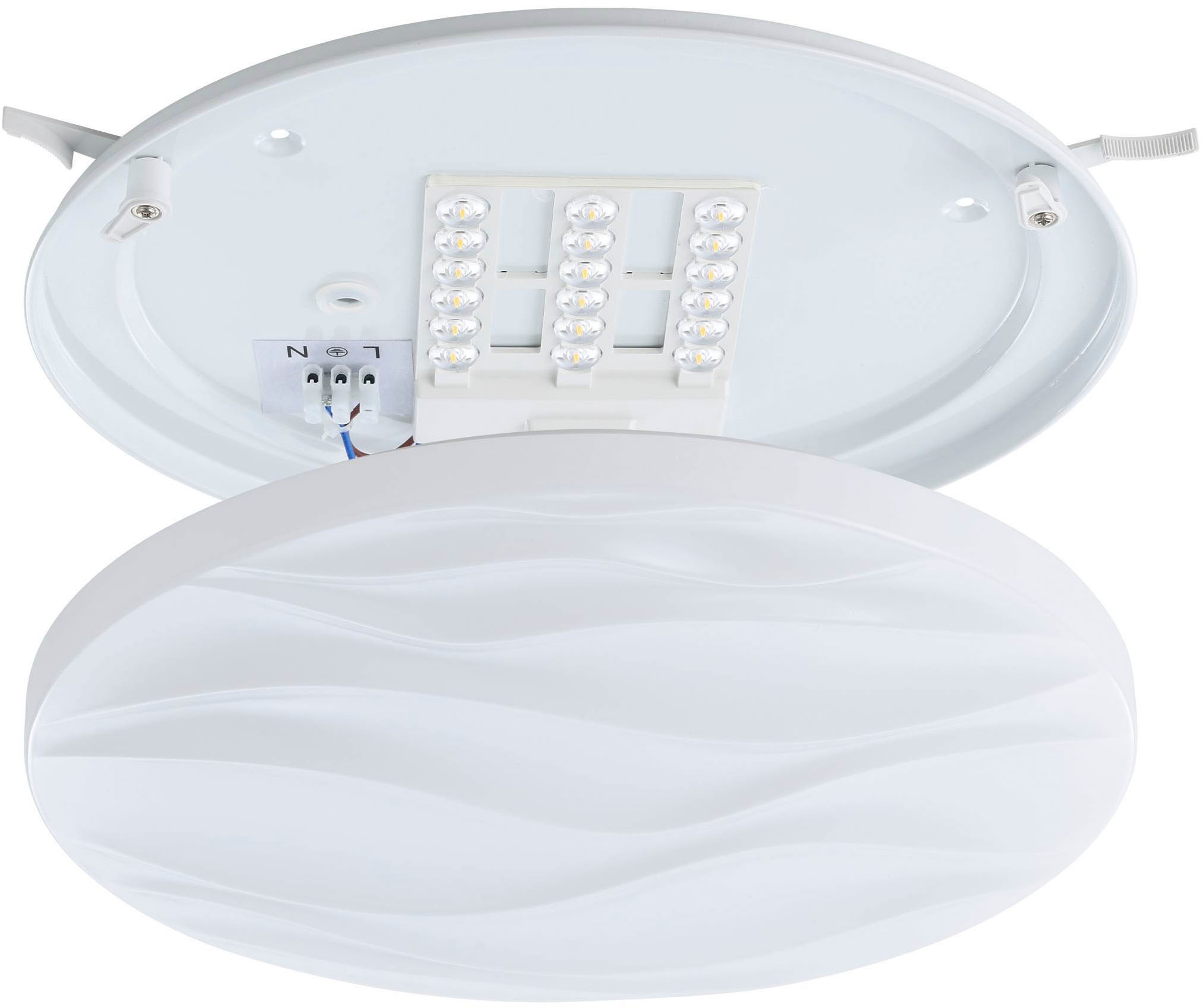 EGLO Deckenleuchte »Benariba Deckenlampe, Wandlampe aus Stahl und Kunststoff, Flurlampe« LED-Modul 1 Stk. Warmweiß Wandlampe, Deckenlampe in Weiß, Wohnzimmerlampe, Lampe, Ø 33 cm