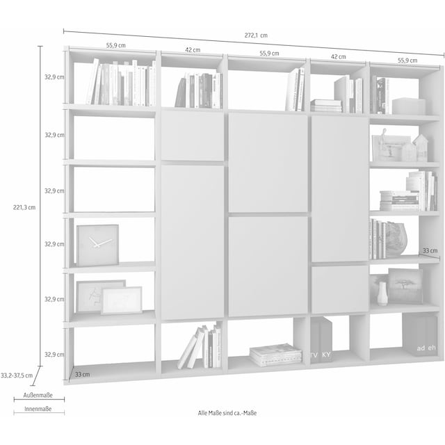 fif möbel Raumteilerregal »TOR500-1«, Breite 272 cm bestellen | BAUR