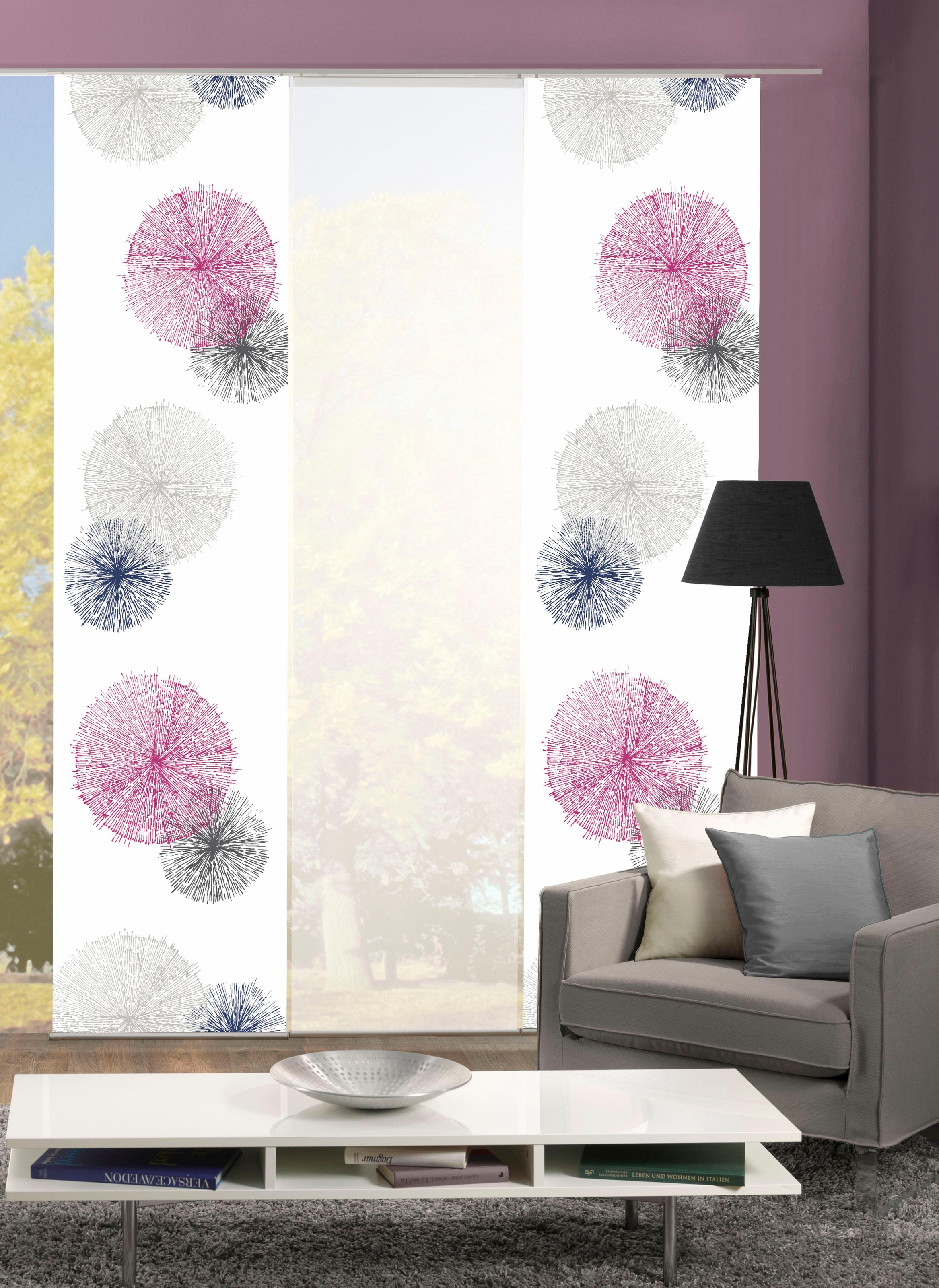 HOME WOHNIDEEN Schiebegardine "SCOPPIO" Klettband 4 Stk. tlg. HxB: 245x60, günstig online kaufen