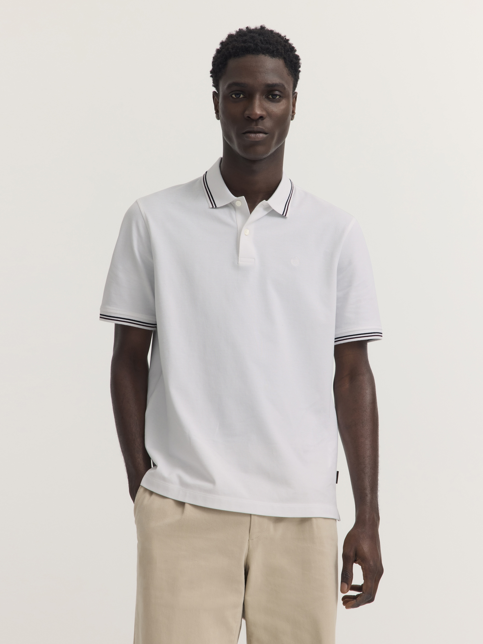 bugatti "Modern Fit" Modern Fit Baumwoll-Piqué Kurzarm Polokragen