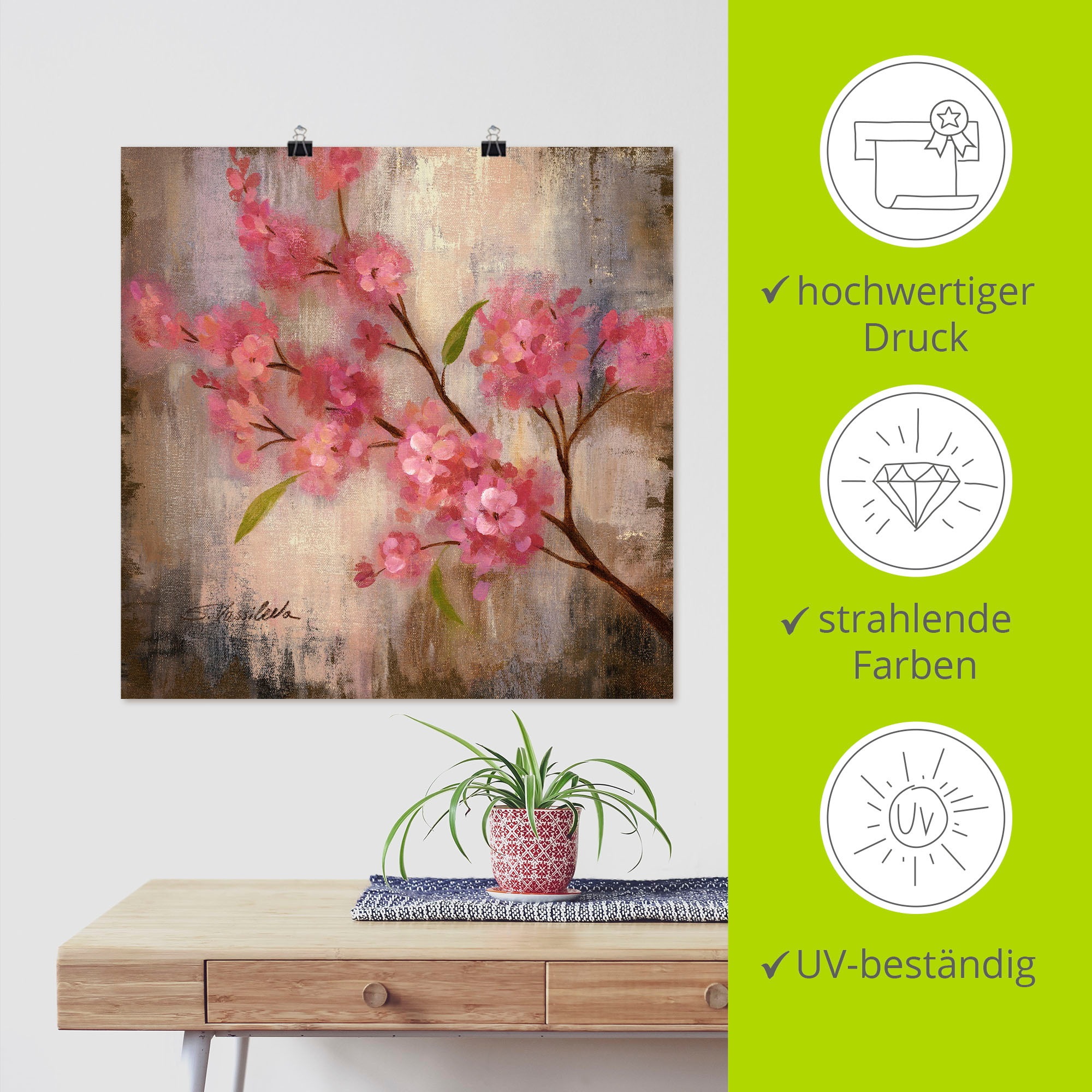 Artland Wandbild »Kirschblüte II«, Blumen, (1 St.), als Leinwandbild, Poster in verschied. Größen