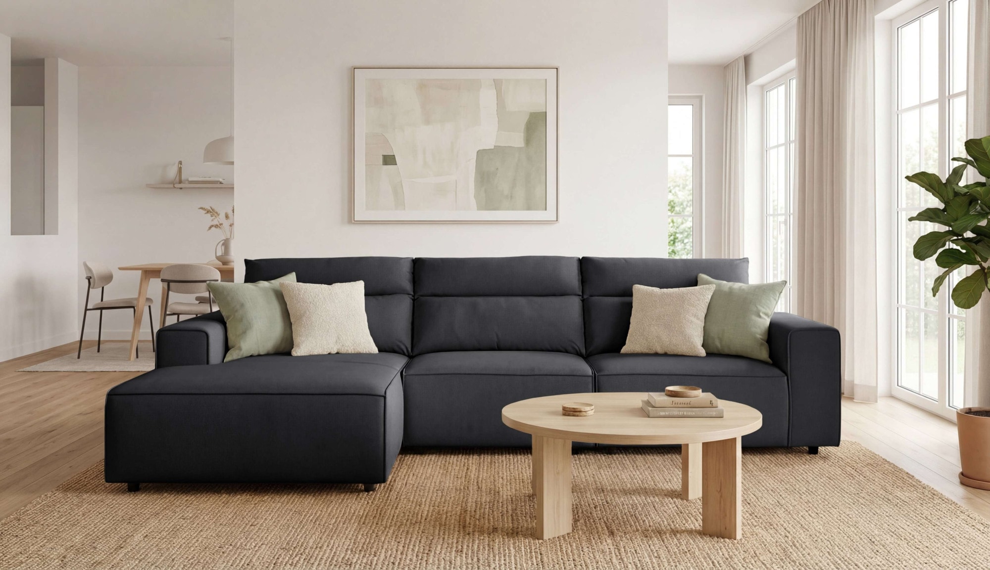 OTTO home Ecksofa "Jorrena, extra weicher Chenille-Stoff" L-Form, 3 Komfortstufen, Breite 316 cm, mit Wellenunterfederung