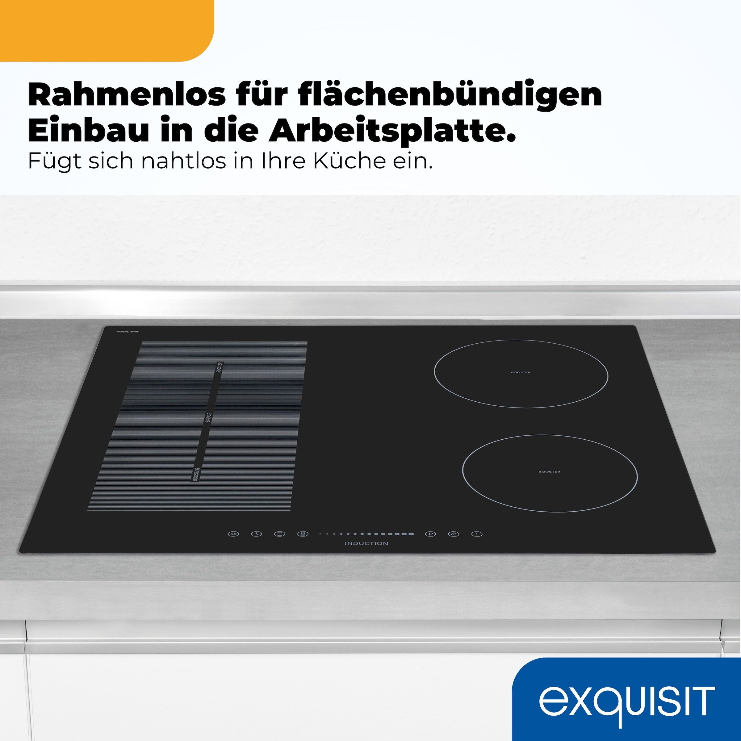 exquisit Induktions-Kochfeld »EKI600-B-490« Brücken-, Stop&Go- und Warmhaltefunktion für flexibles Kochen