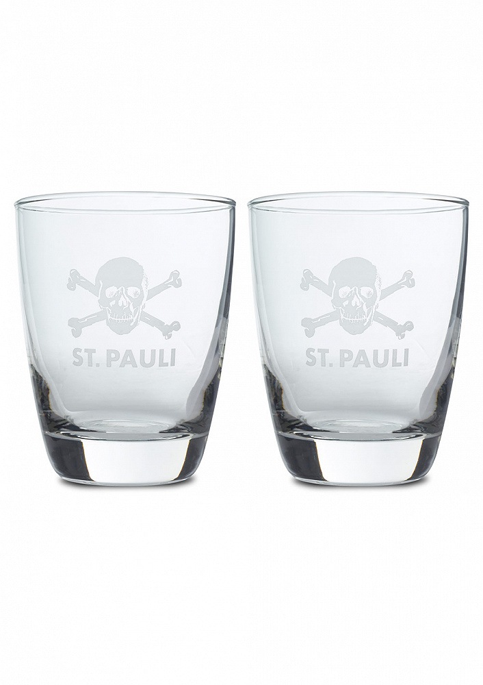 FC St. Pauli Glas "FC St. Pauli Glas FC St. Pauli 2er Set Totenkopf"