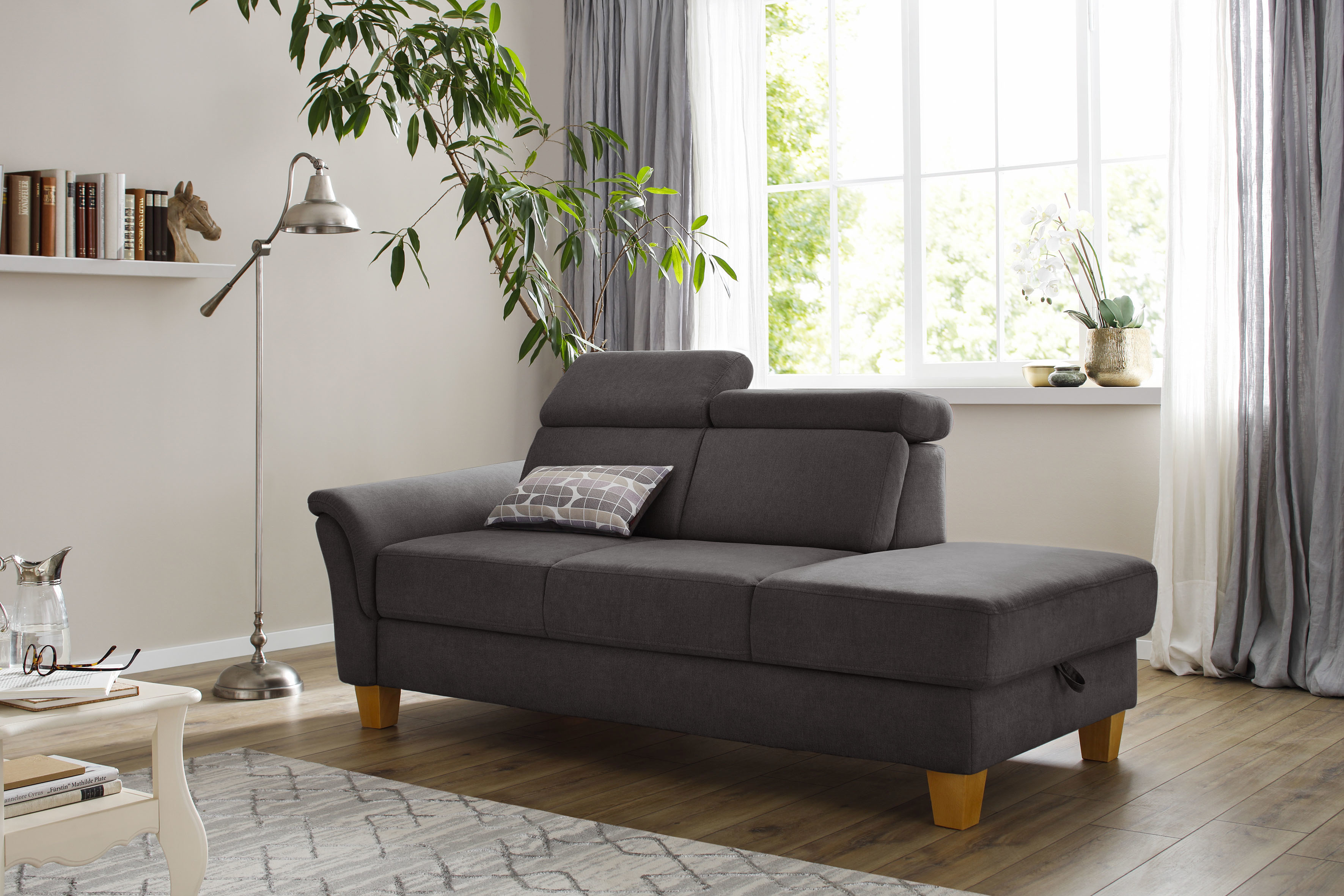 OTTO home Recamiere "Conville" incl. Kopfteilverstellung, Federkern, wahlweise mit Bettkasten