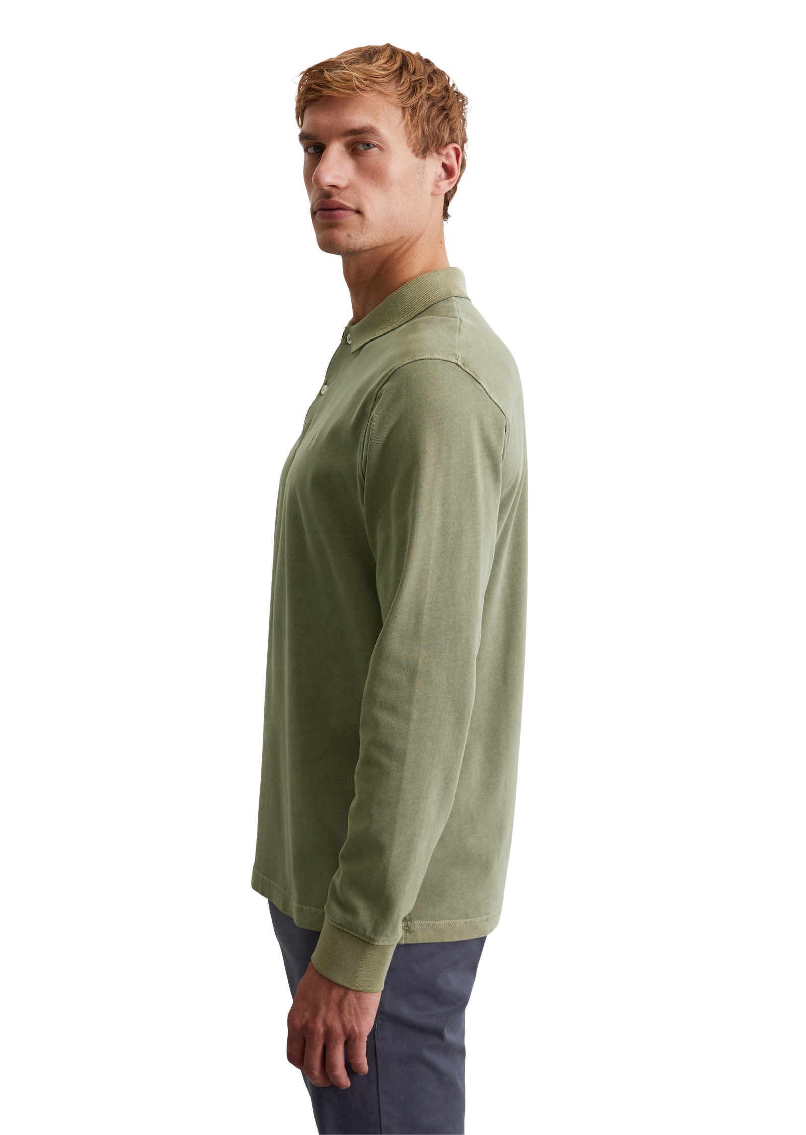 Marc O'Polo Langarm-Poloshirt »aus reiner Bio-Baumwolle«