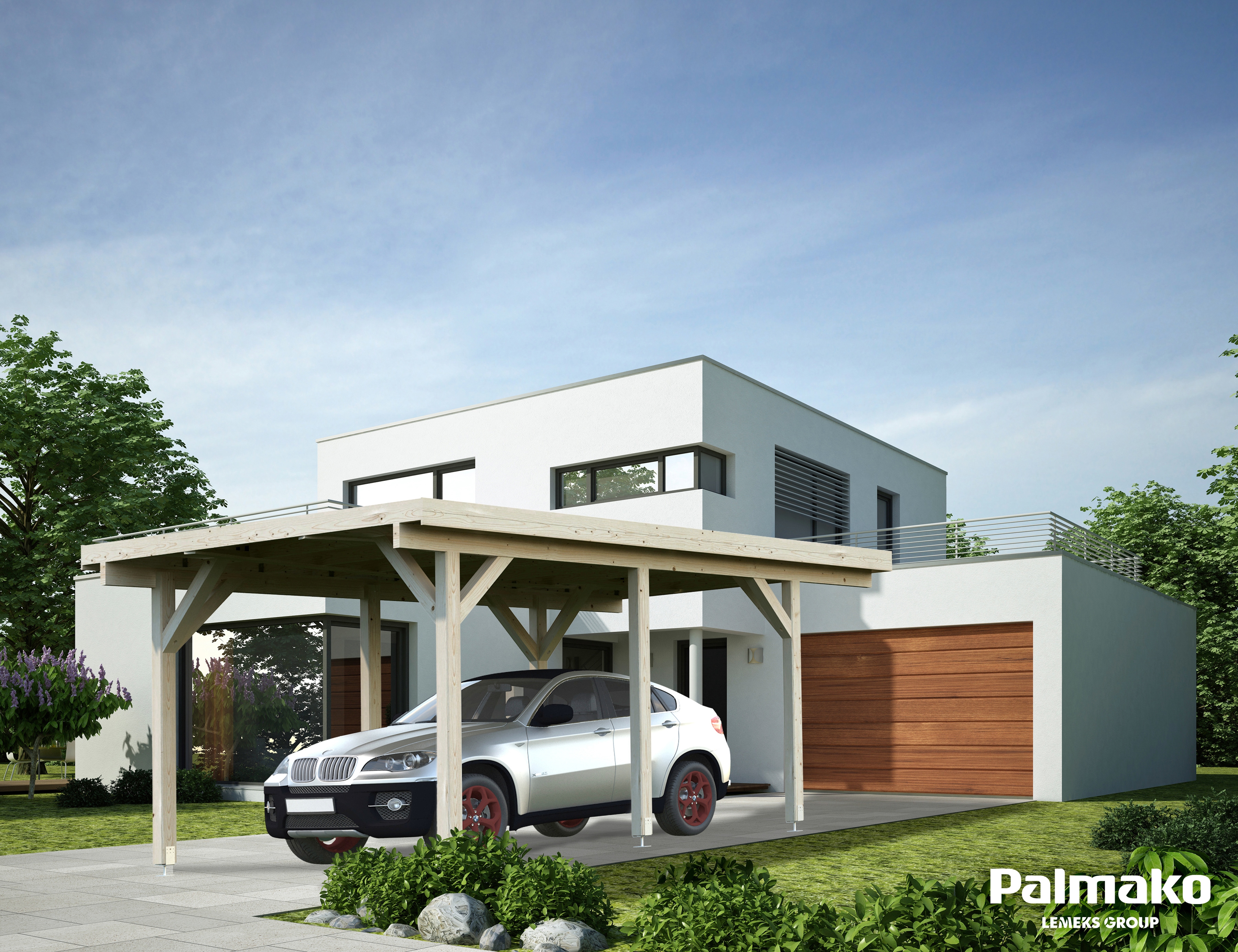 Palmako Einzelcarport "Karl" Massivholz natur