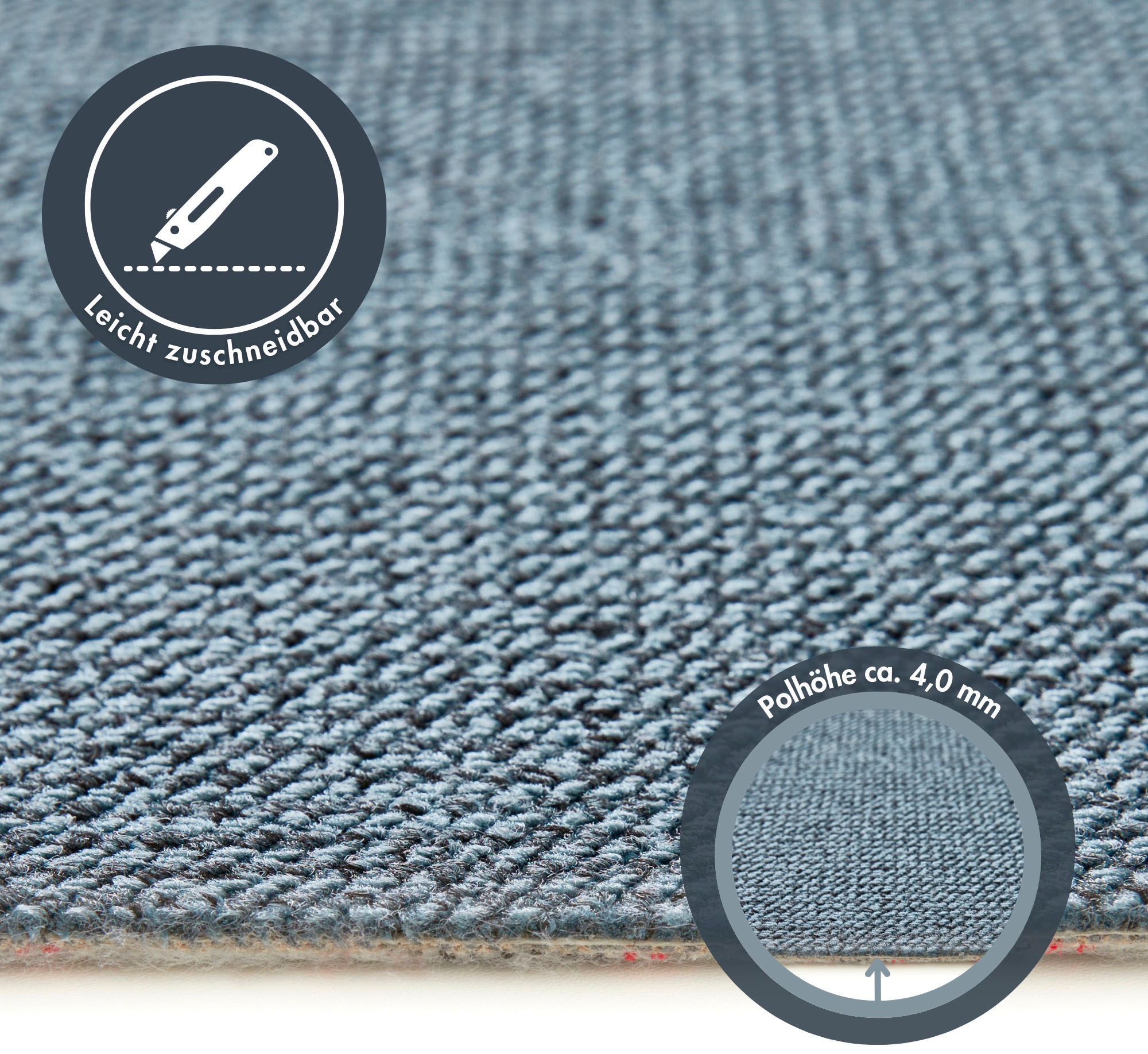 Andiamo Teppichboden »Tulsa, Schlinge, Made in Belgium«, rechteckig, 6 mm Höhe, meliert, Breite 400 cm oder 500 cm, strapazierfähig & pflegeleicht