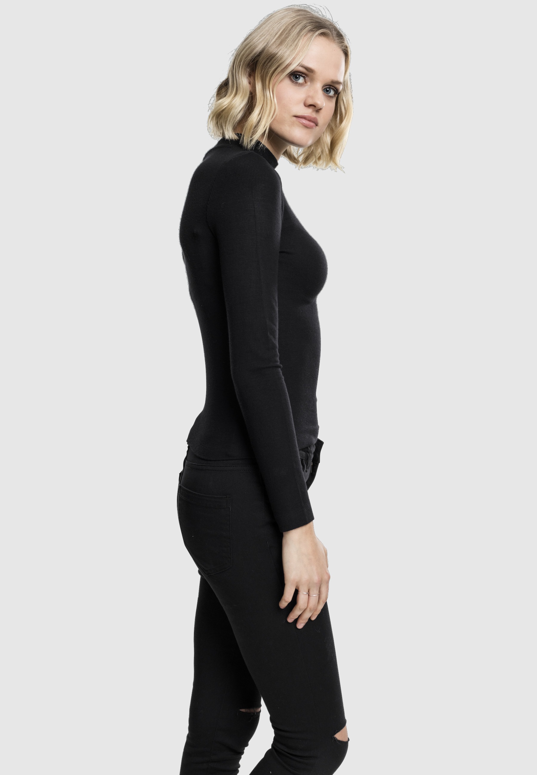URBAN CLASSICS T-Shirt »Urban Classics Damen Ladies Turtleneck Longsleeve« 1 Stk.