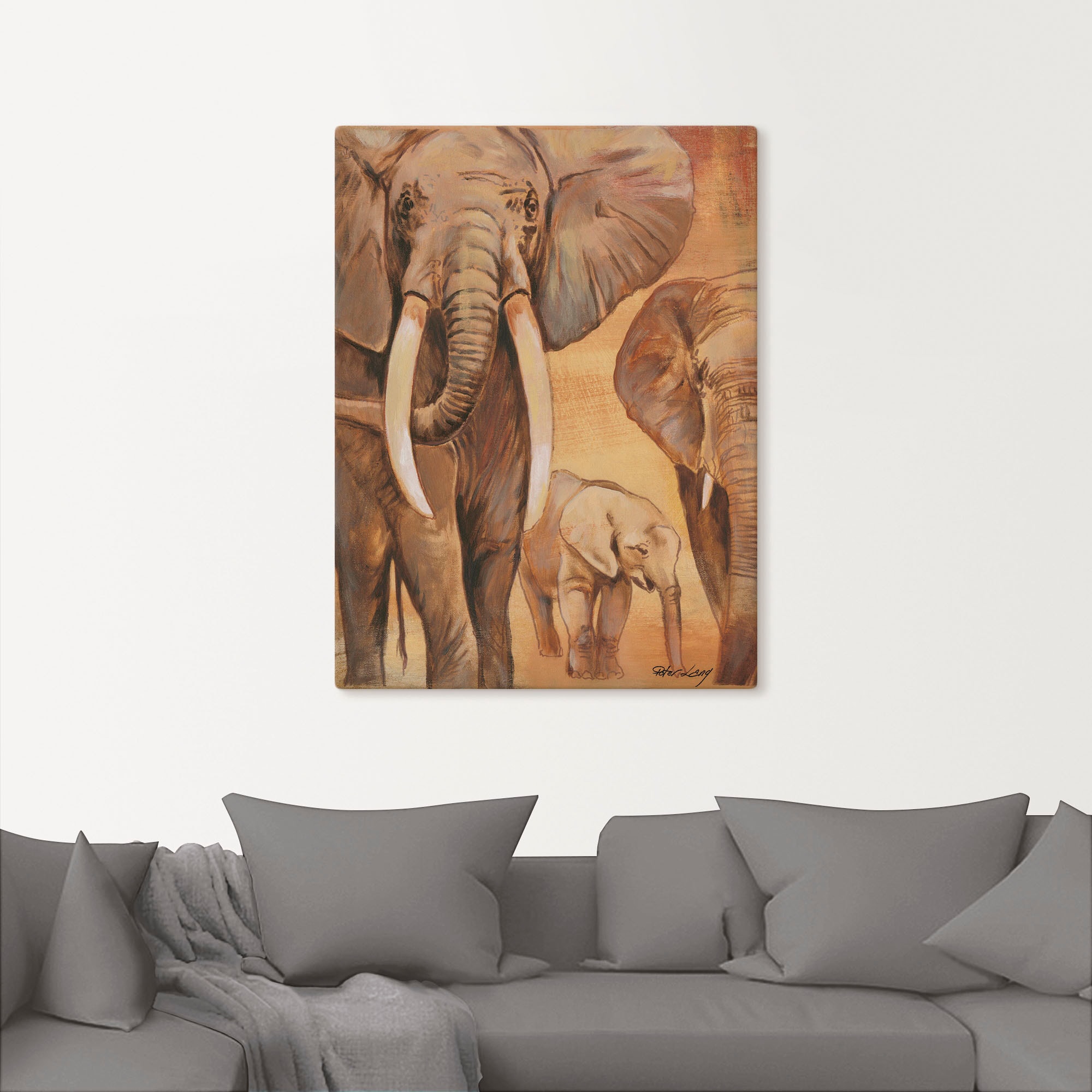 Artland Wandbild »Elefanten I«, (1 Wildtiere, oder Wandaufkleber Größen in kaufen BAUR Leinwandbild, | Alubild, Poster St.), als versch
