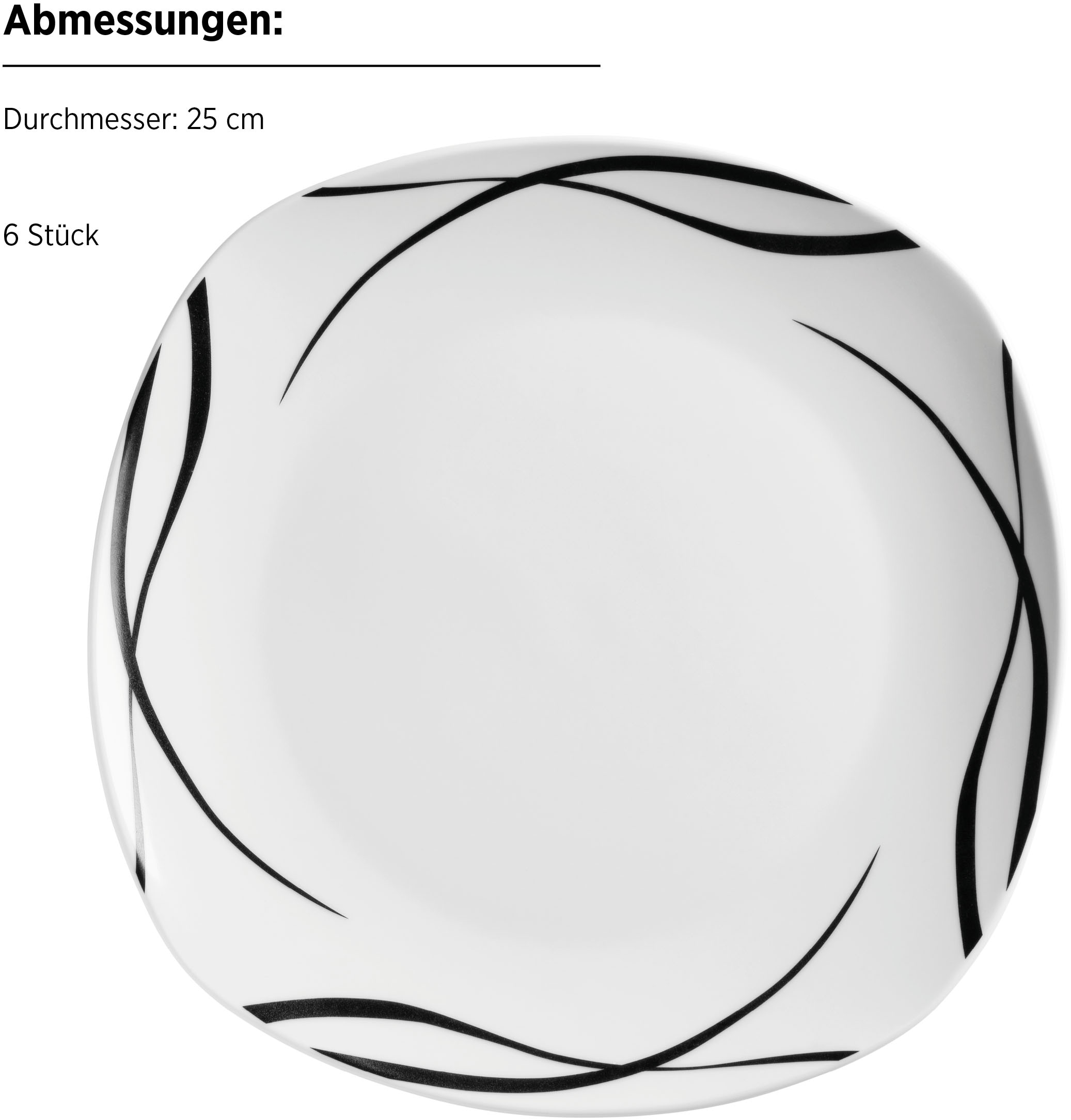 MÄSER Tafelservice »DECORA, Teller Set, Porzellan«