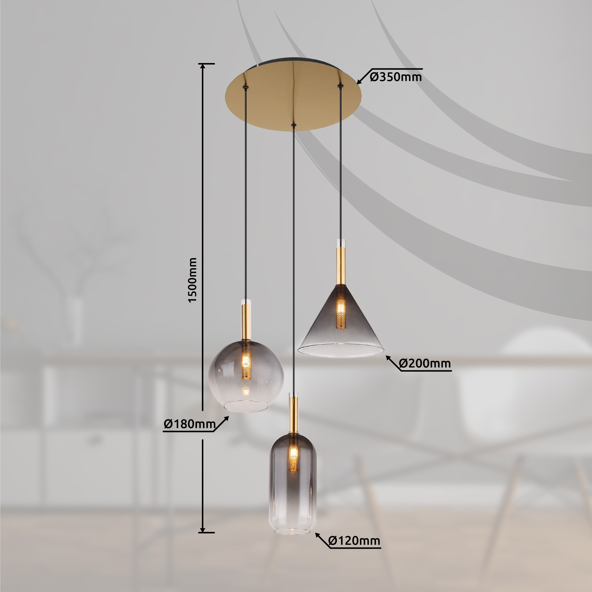 GLOBO LIGHTING Hängeleuchte »ELISABETH« G9 1 Stk. Hängelampe Esszimmer-Leuchte Esstischleuchte Wohnzimmer