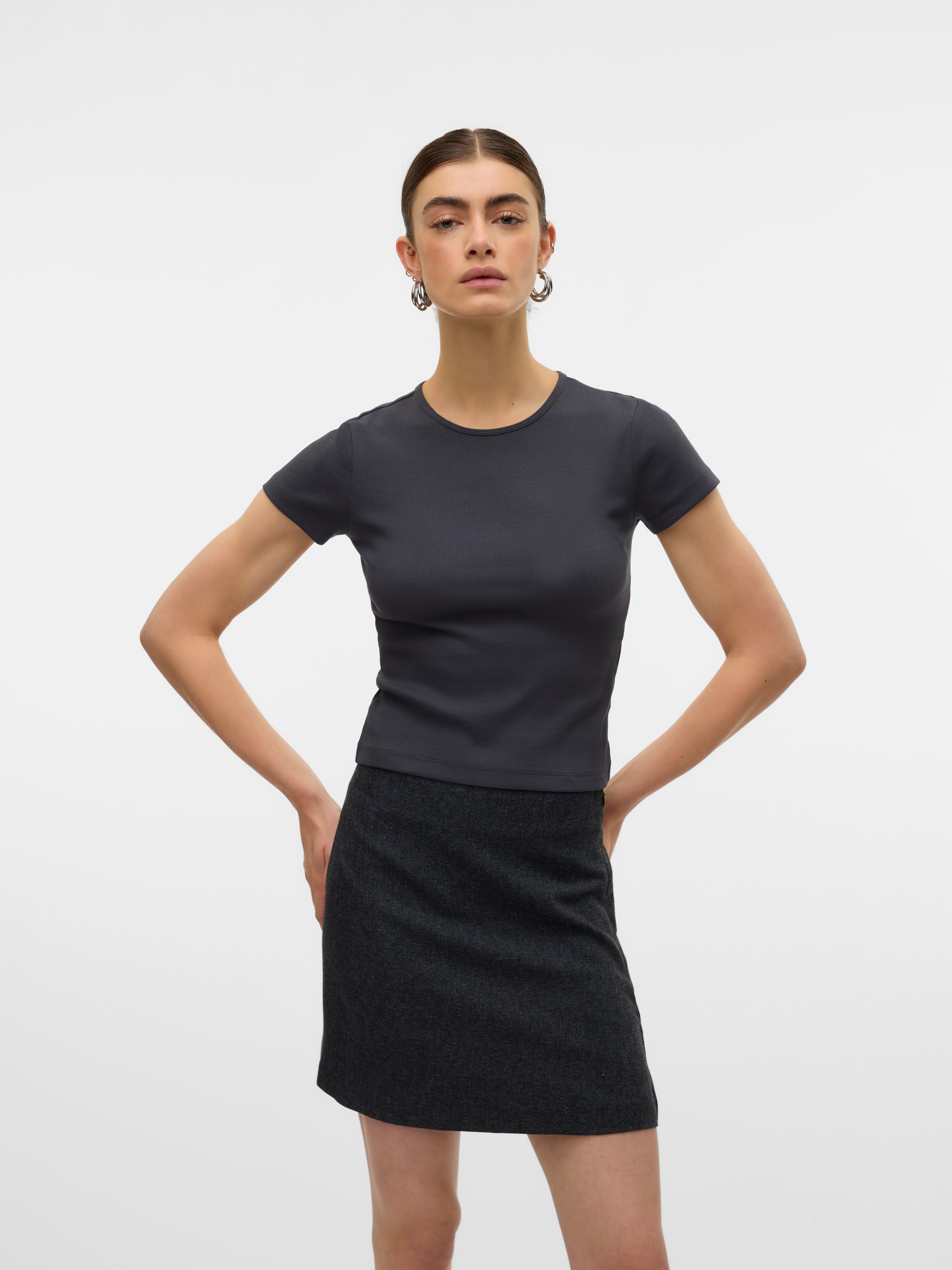 Vero Moda Kurzarmshirt "VMCHLOE SS SHORT TOP JRS NOOS" Baumwollmischung günstig online kaufen