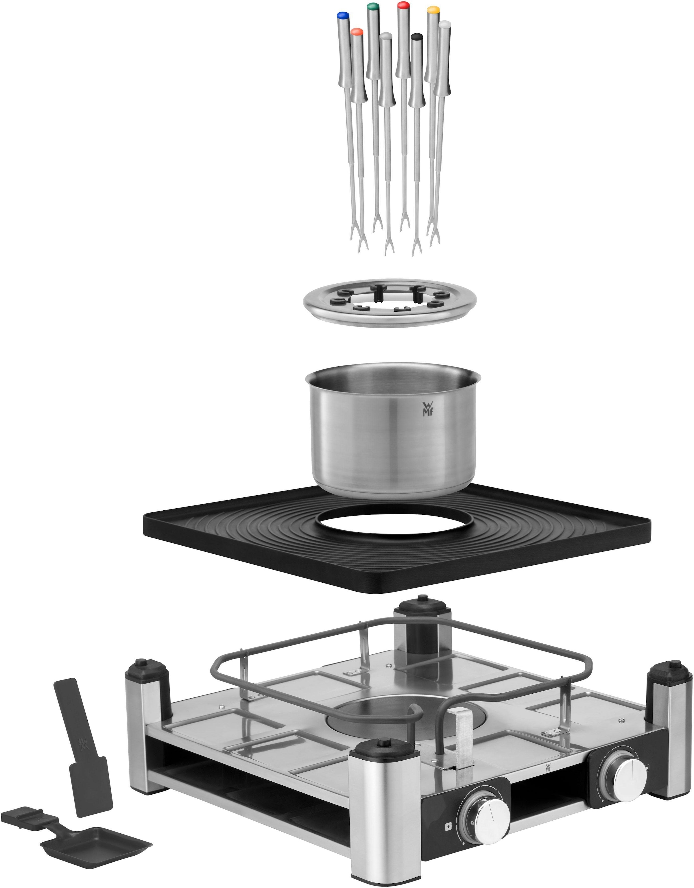 WMF Raclette »Lumero Gourmet Station 3-in-1«, 8 St. Raclettepfännchen, 1800 W, Spritzschutz, spülmaschinengeeignet, antihaftbeschichtet