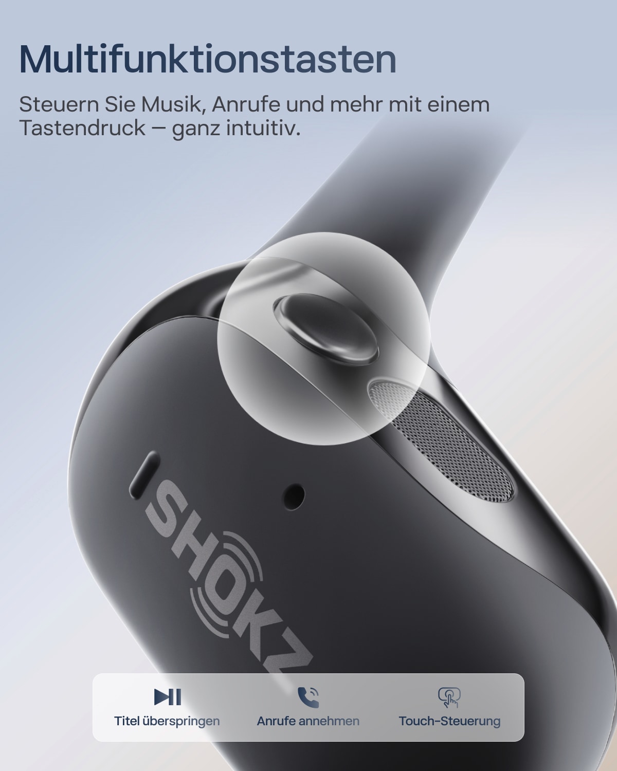 Shokz Open-Ear-Kopfhörer »OpenFit 2+ inklusive Schutzhülle«, A2DP Bluetooth, Freisprechfunktion-True Wireless