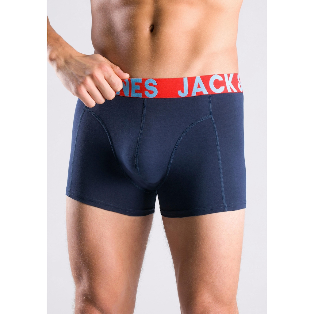 Jack & Jones Boxer »JACCRAZY SOLID«, (Packung, 3 St.), mit modisch buntem Webbund