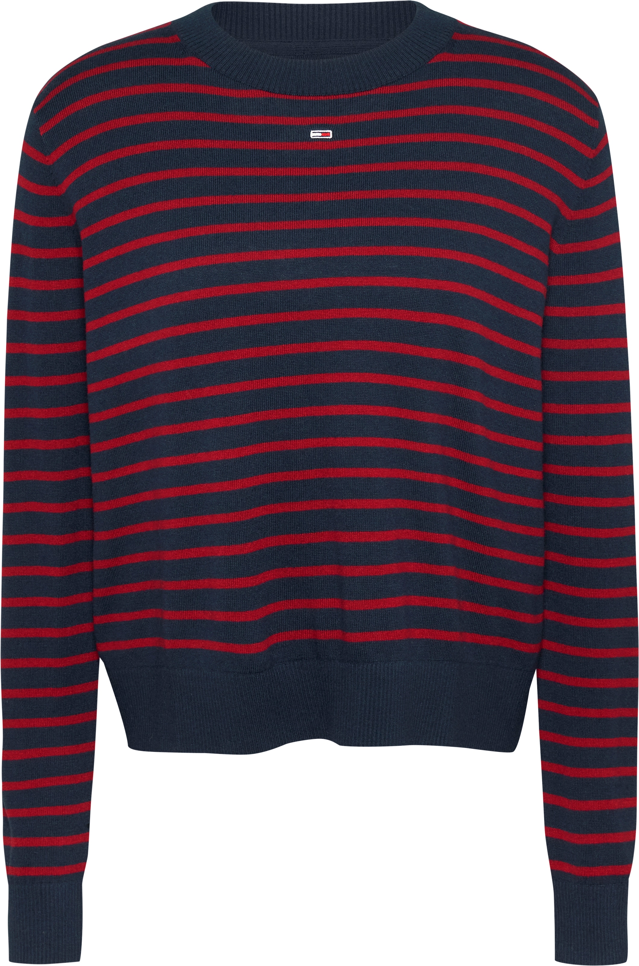 Tommy Jeans Strickpullover »TJW ESSENTIAL CREW NECK SWEATER«, mit Logostickerei