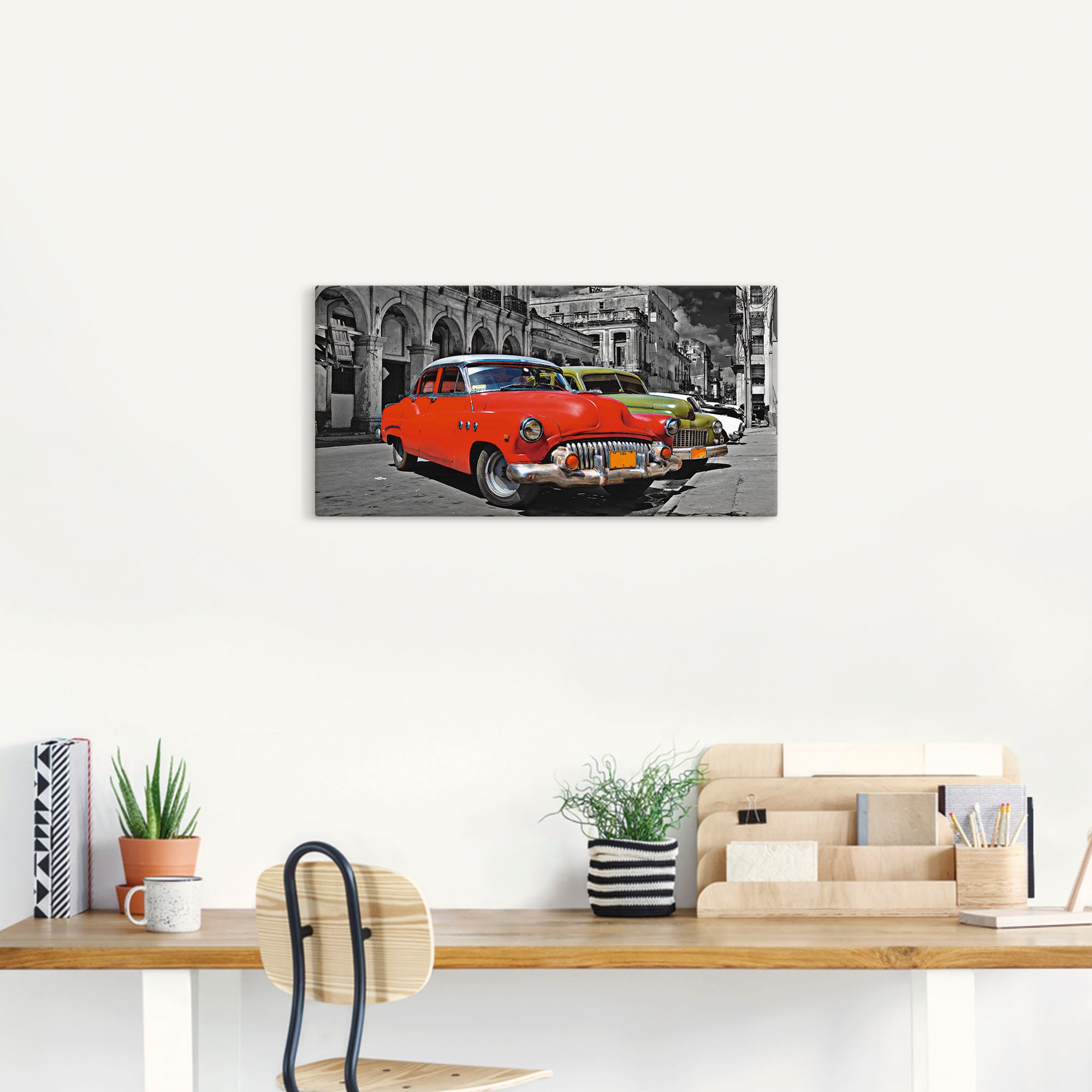 Artland Wandbild »Ansicht von bunten Havanna Autos«, Auto, (1 St.), als Alubild, Outdoorbild, Leinwandbild, Wandaufkleber, versch. Größen
