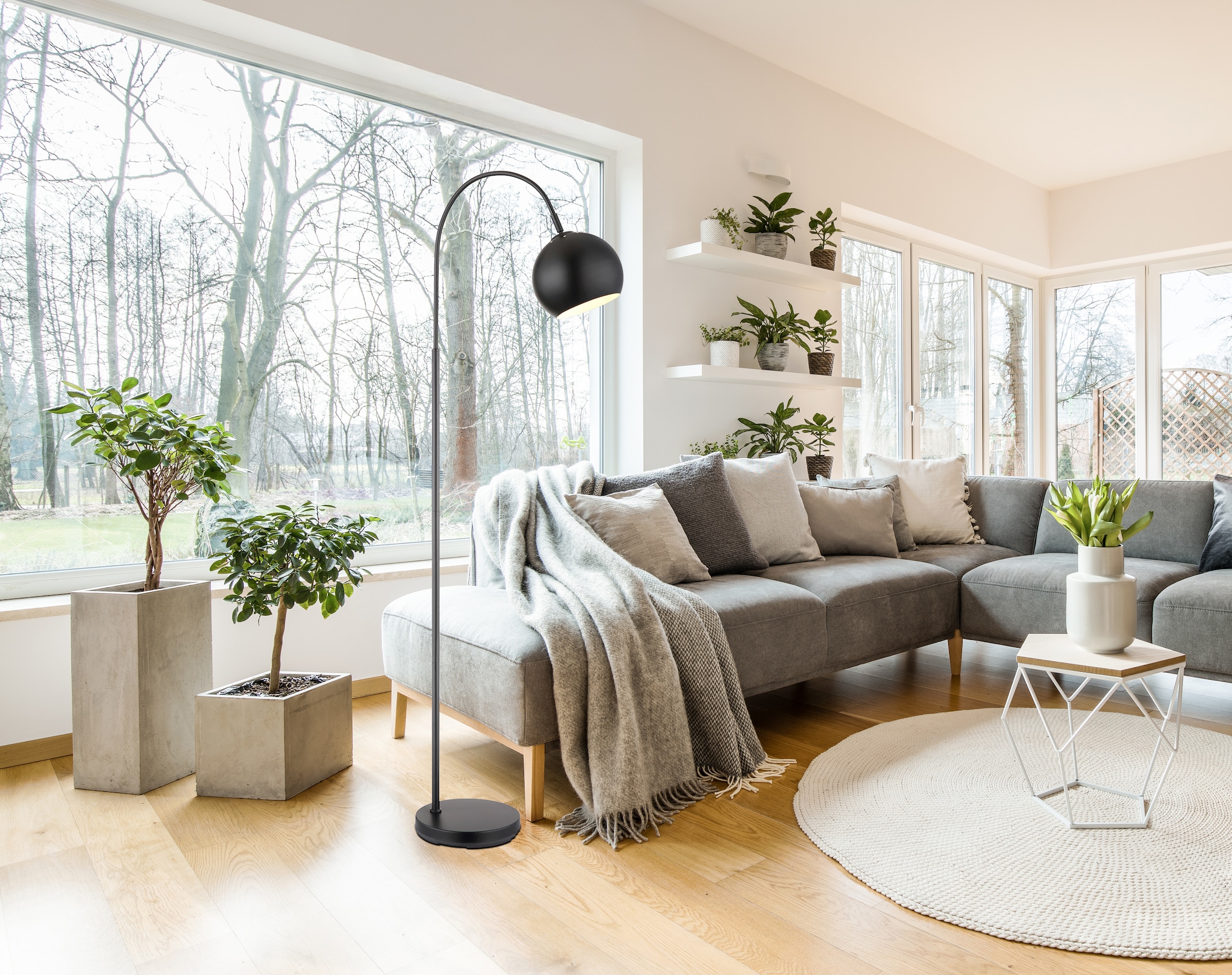 GLOBO LIGHTING Stehlampe »BENNO« E27 1 Stk. Stehlampe Wohnzimmer Schlafzimmer Flur Design-Leuchte