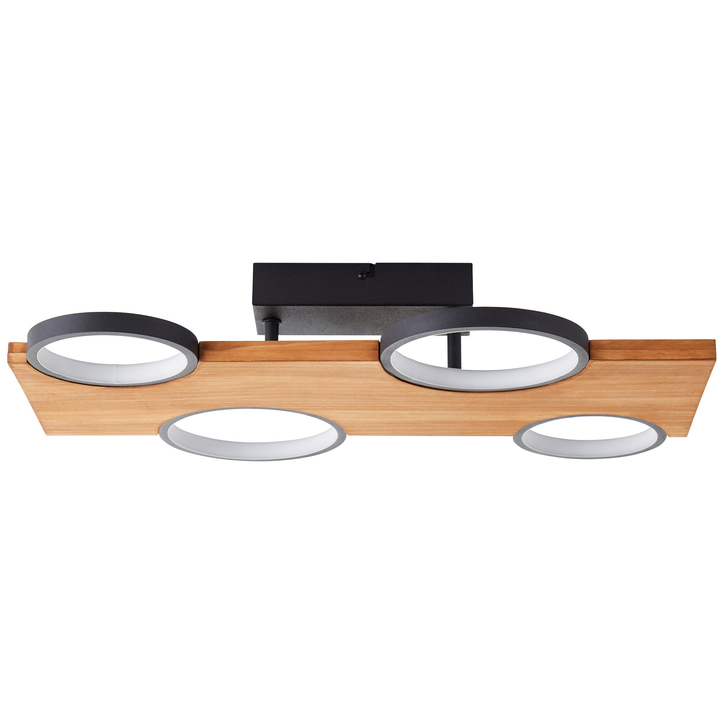 Brilliant LED Deckenleuchte »Cheesy«, 55 x 35 cm, 3400lm, 3000K, Holz/Metall, natur/schwarz