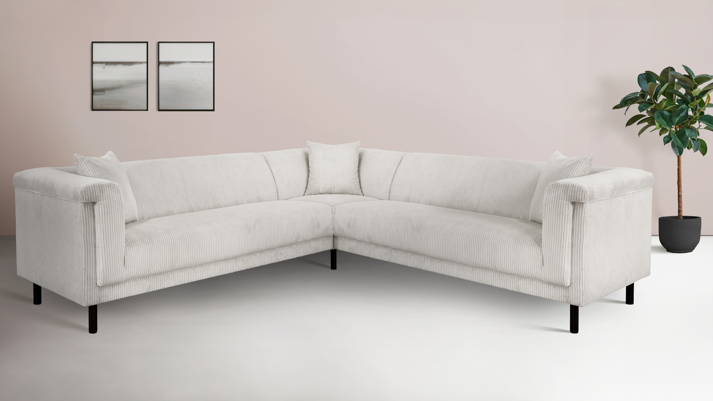 Home affaire Ecksofa "AGNIA L-Form B/T/H: 244/244/71 cm" incl. Zierkissen, günstig online kaufen