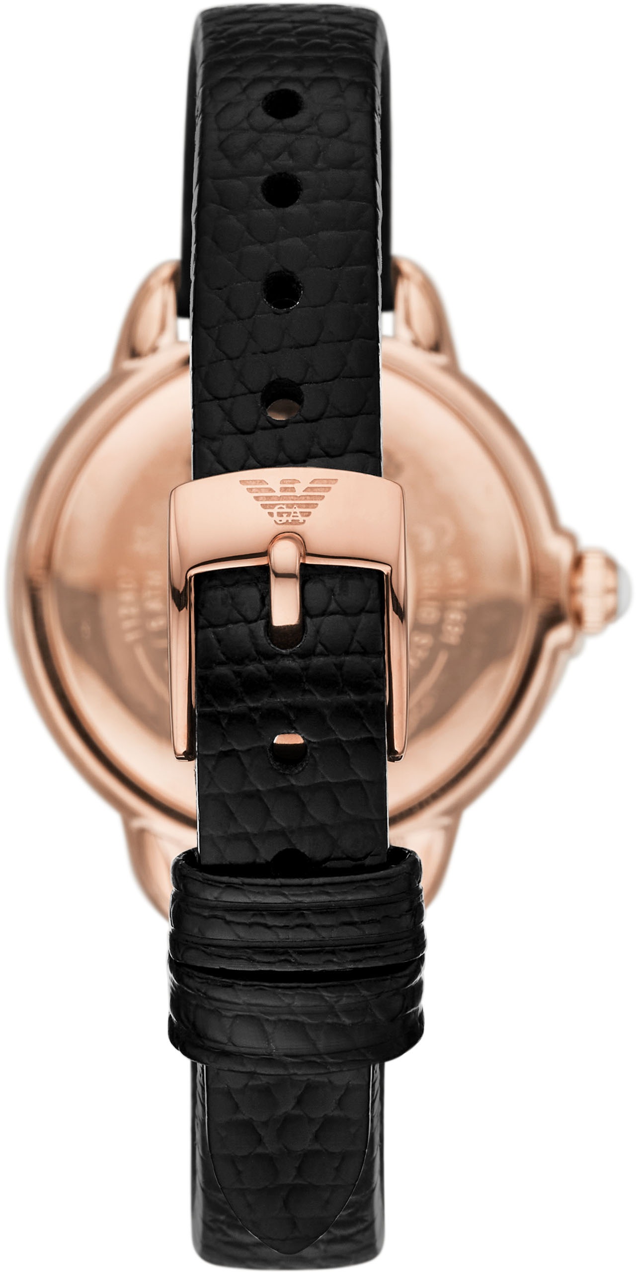 Emporio Armani Quarzuhr, Armbanduhr, Damenuhr, Lederarmband, analog