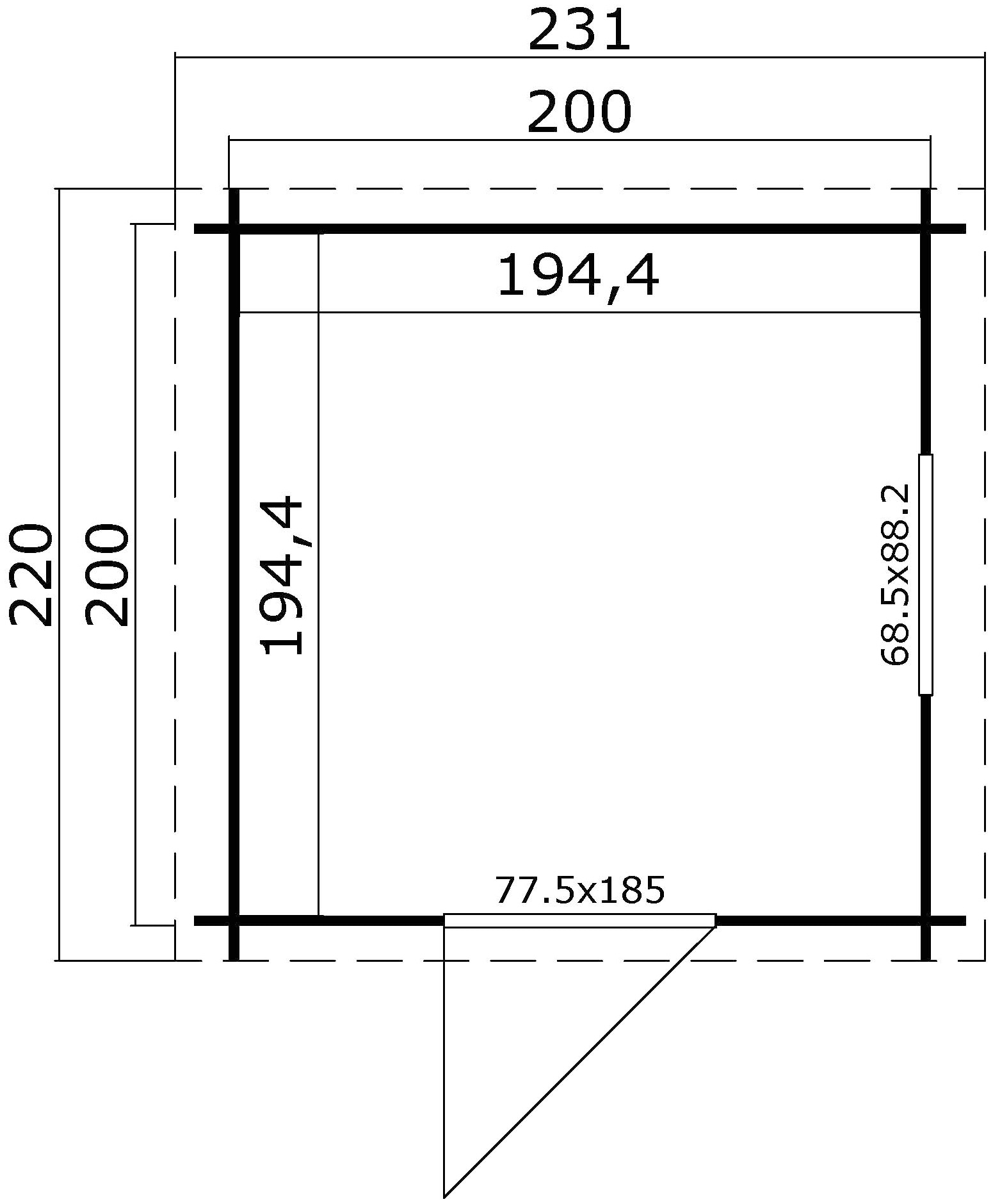 LASITA MAJA Gartenhaus »Wels 1«, Blochbohlenhaus 28mm, Fundamentmass 2000x2000, Schwedenrot