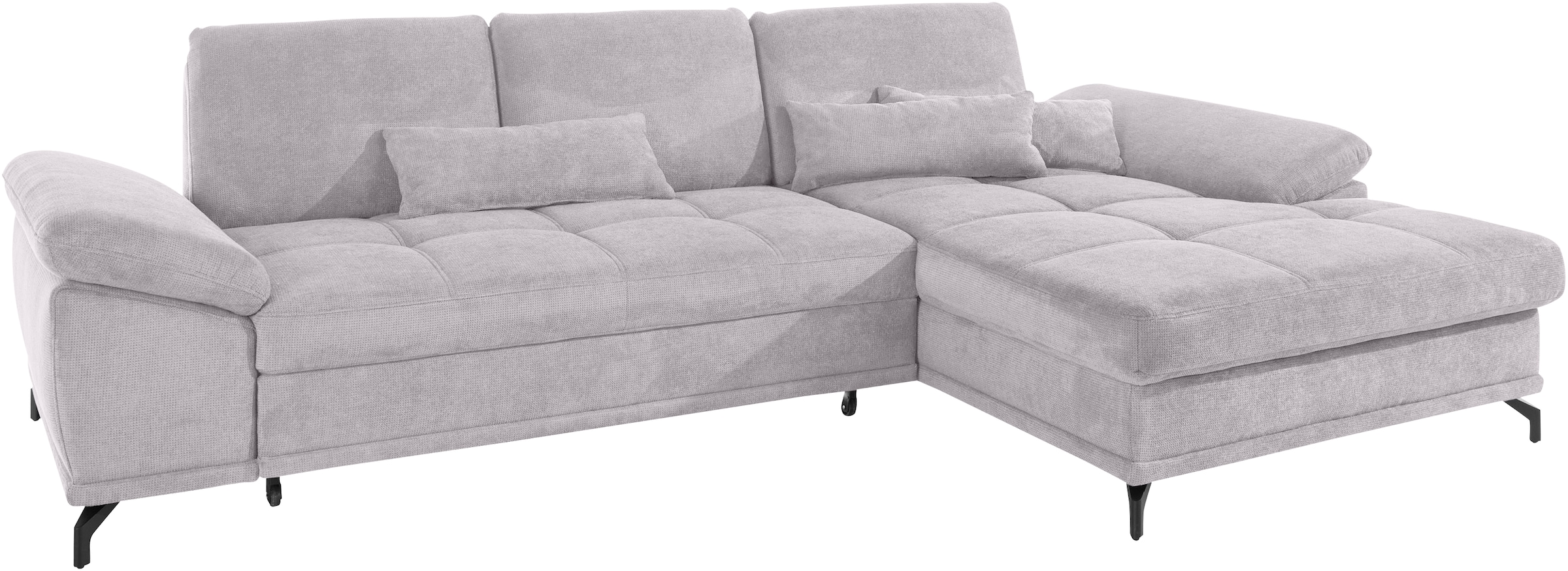 Places of Style Ecksofa »Costello«, incl. Sitztiefenverstellung und Armlehnfunktion, incl. 3 Nierenkissen