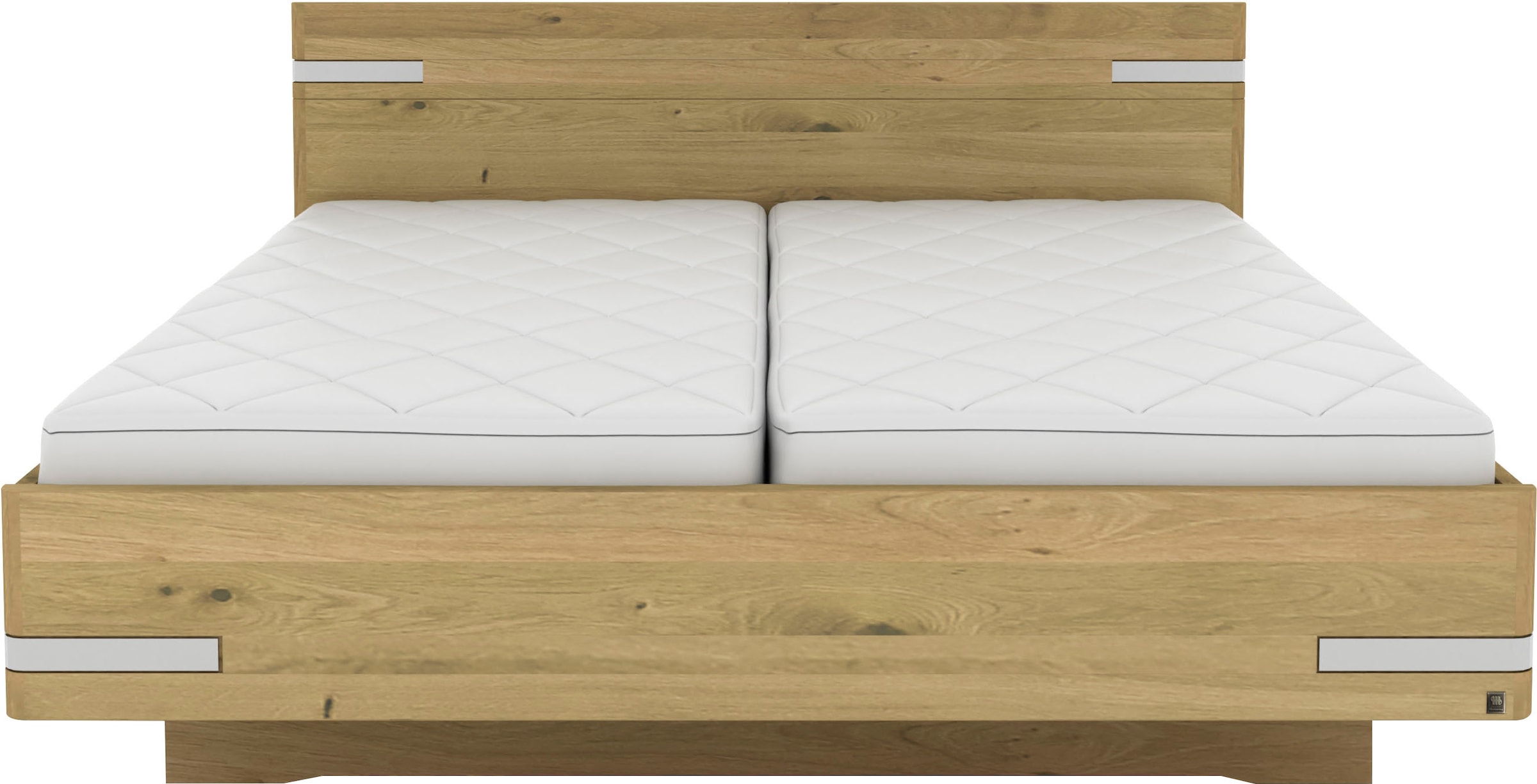 Musterring Holzbett "Savona, Bettgestell, Bettrahmen, teilmassiv Bianco-Eic günstig online kaufen