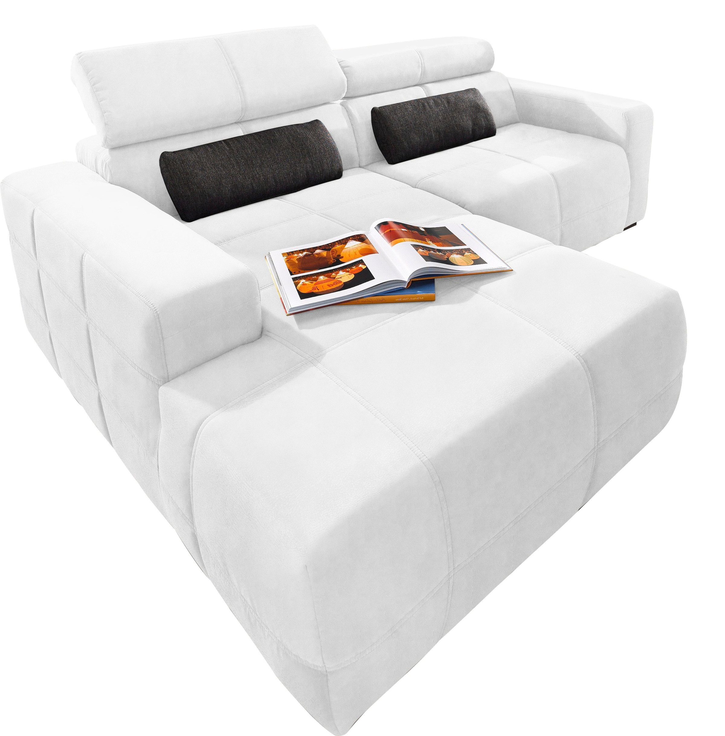 DOMO collection Ecksofa "Brandon B/T/H: 214/100/80 cm, L-Form", Mit Kopftei günstig online kaufen