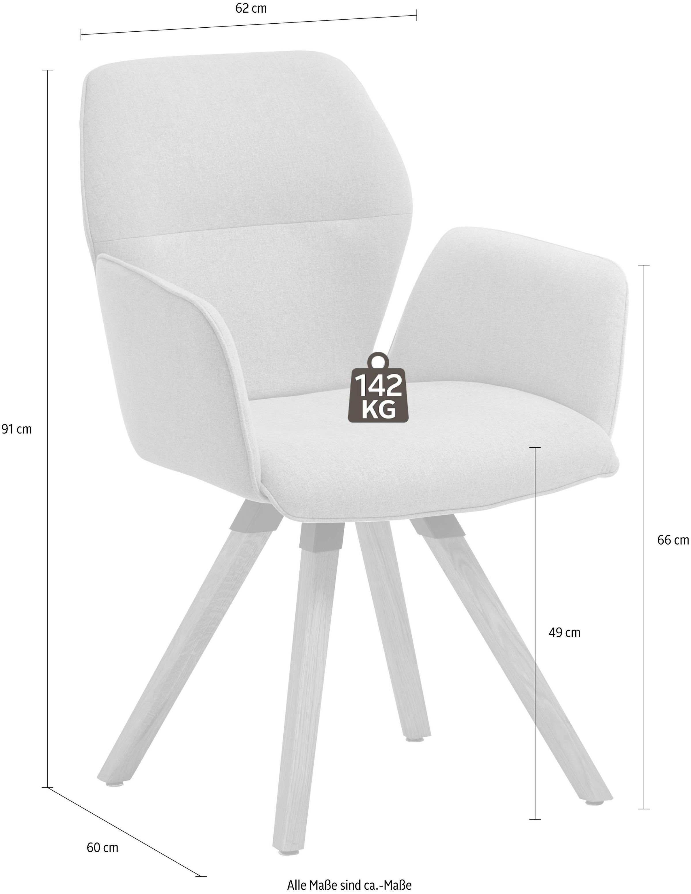 Thumbnail - NIEHOFF SITZMÖBEL Armlehnstuhl "Merlot 2632-47" () Gestell aus massivem Eichenholz, 2er Set