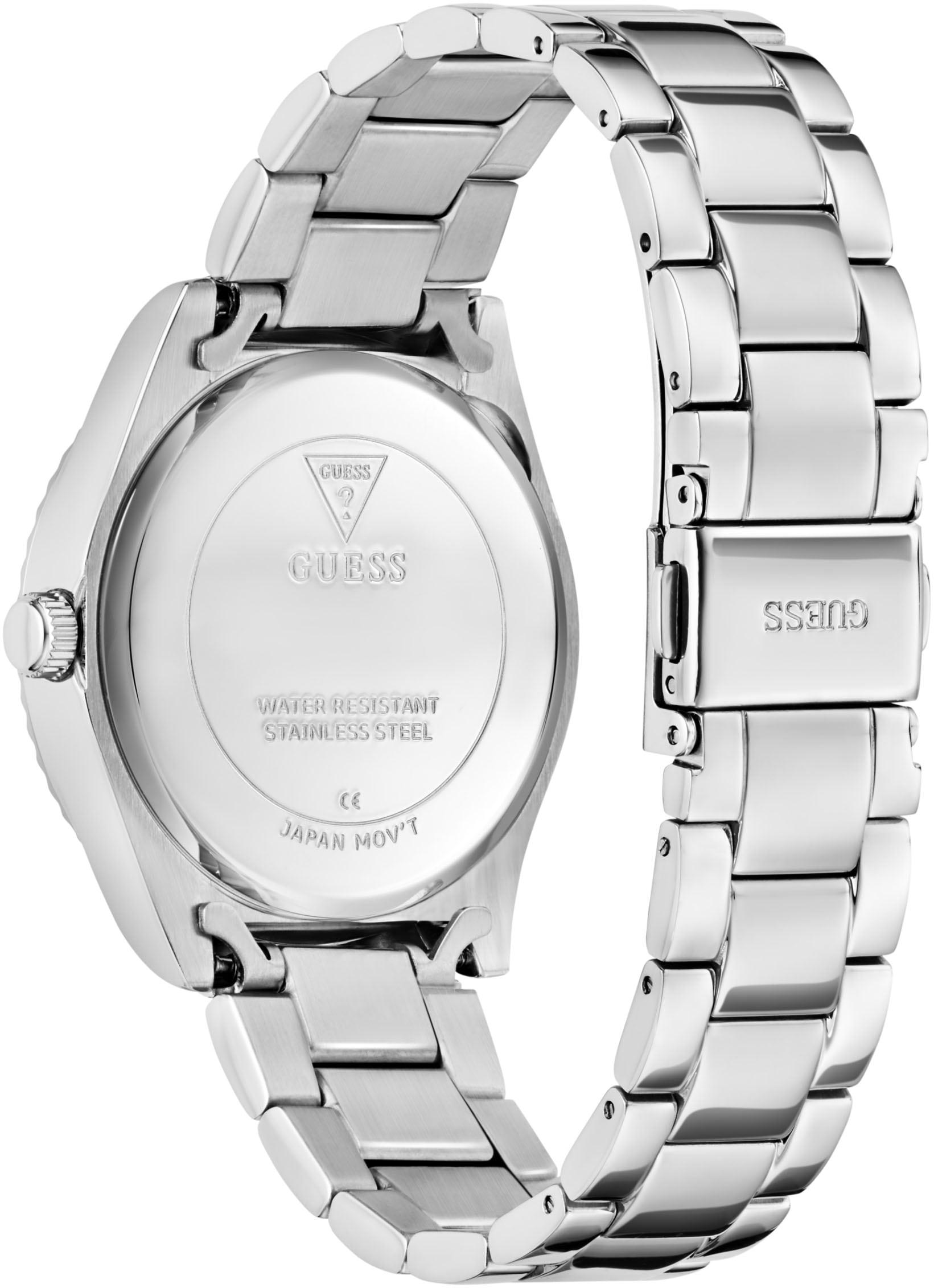 Guess Quarzuhr »LUNA«, Armbanduhr, Damenuhr, Edelstahlarmband, analog