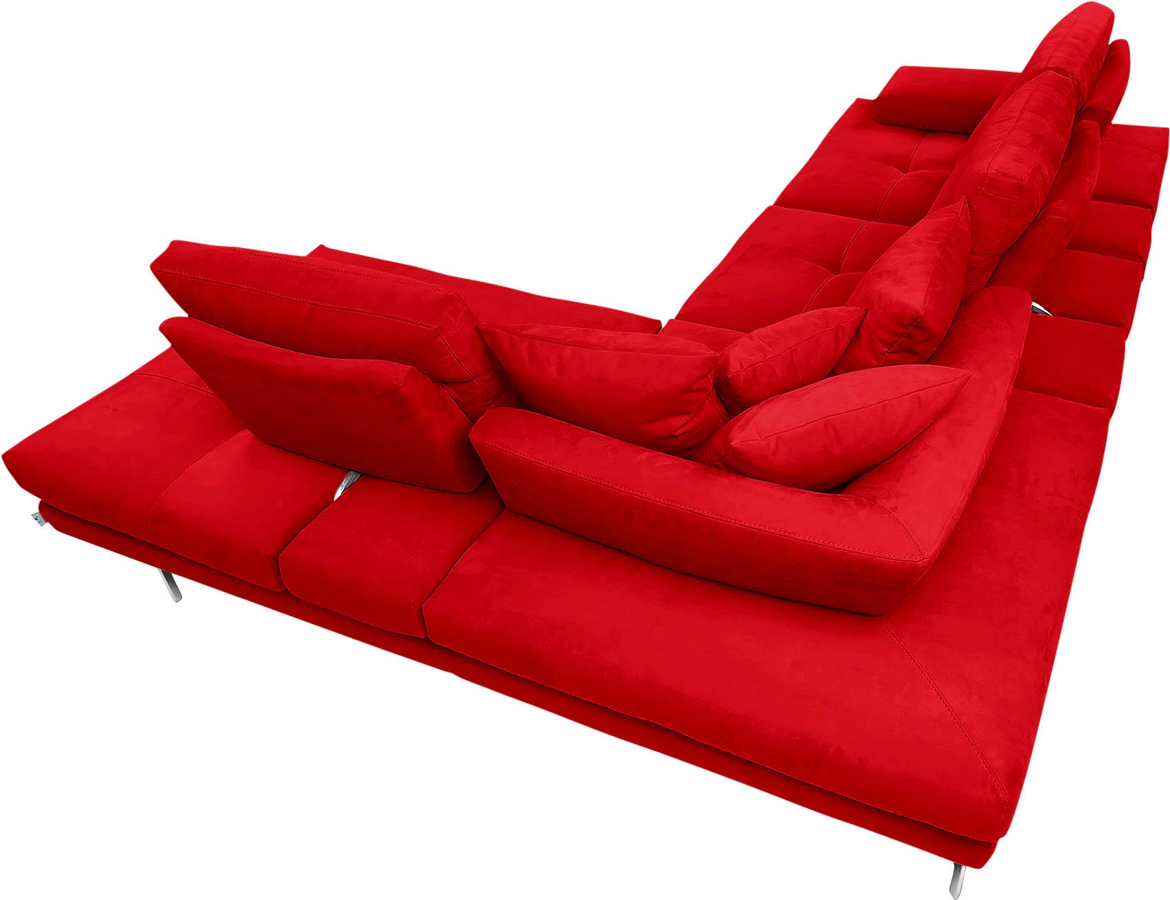 CALIA ITALIA Ecksofa »Toby Wing, L-Form, Designsofa mit sensationellem Sitzkomfort«, Sitztiefenverstell.,wahlw. mit Kissen-Set, Füße chrom glänzend