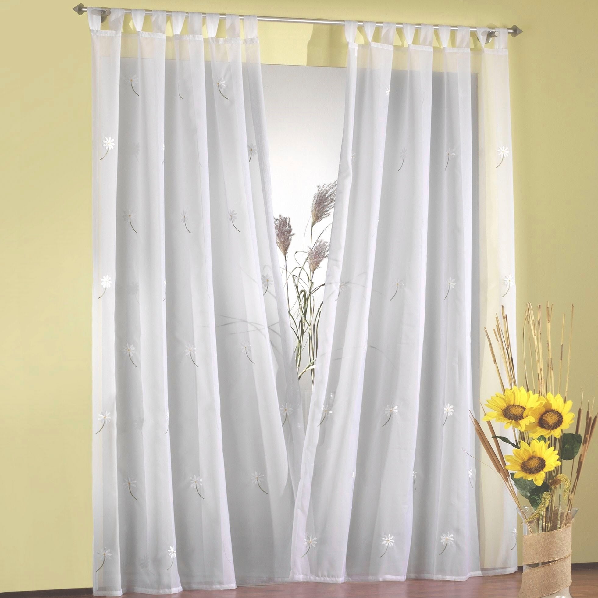 Weckbrodt Vorhang "Daisy" Schlaufen 1 tlg. Voile, halbtransparent, bestickt günstig online kaufen