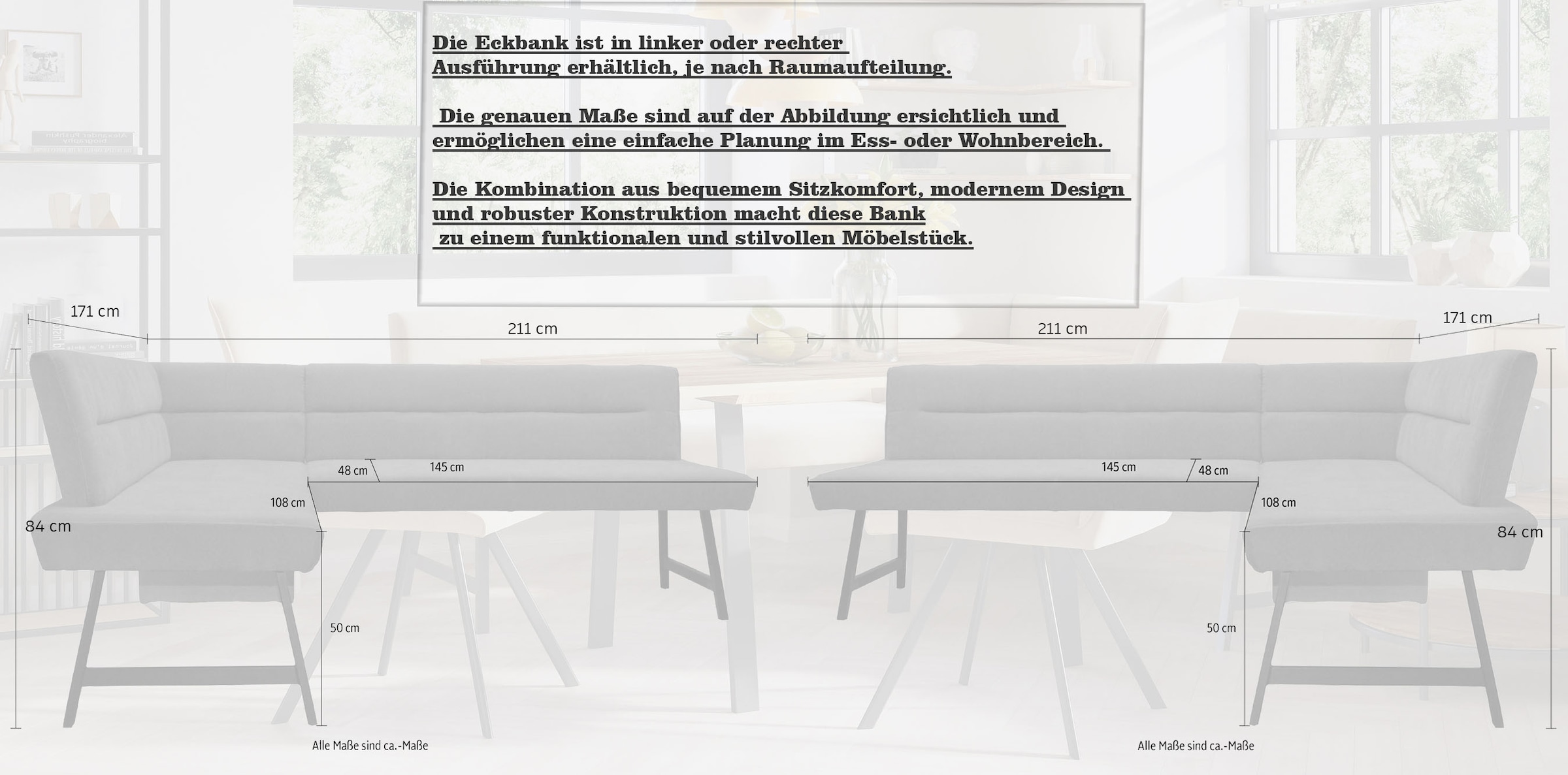 Home affaire Eckbank »Sava« mit Wellenfederung im Sitz