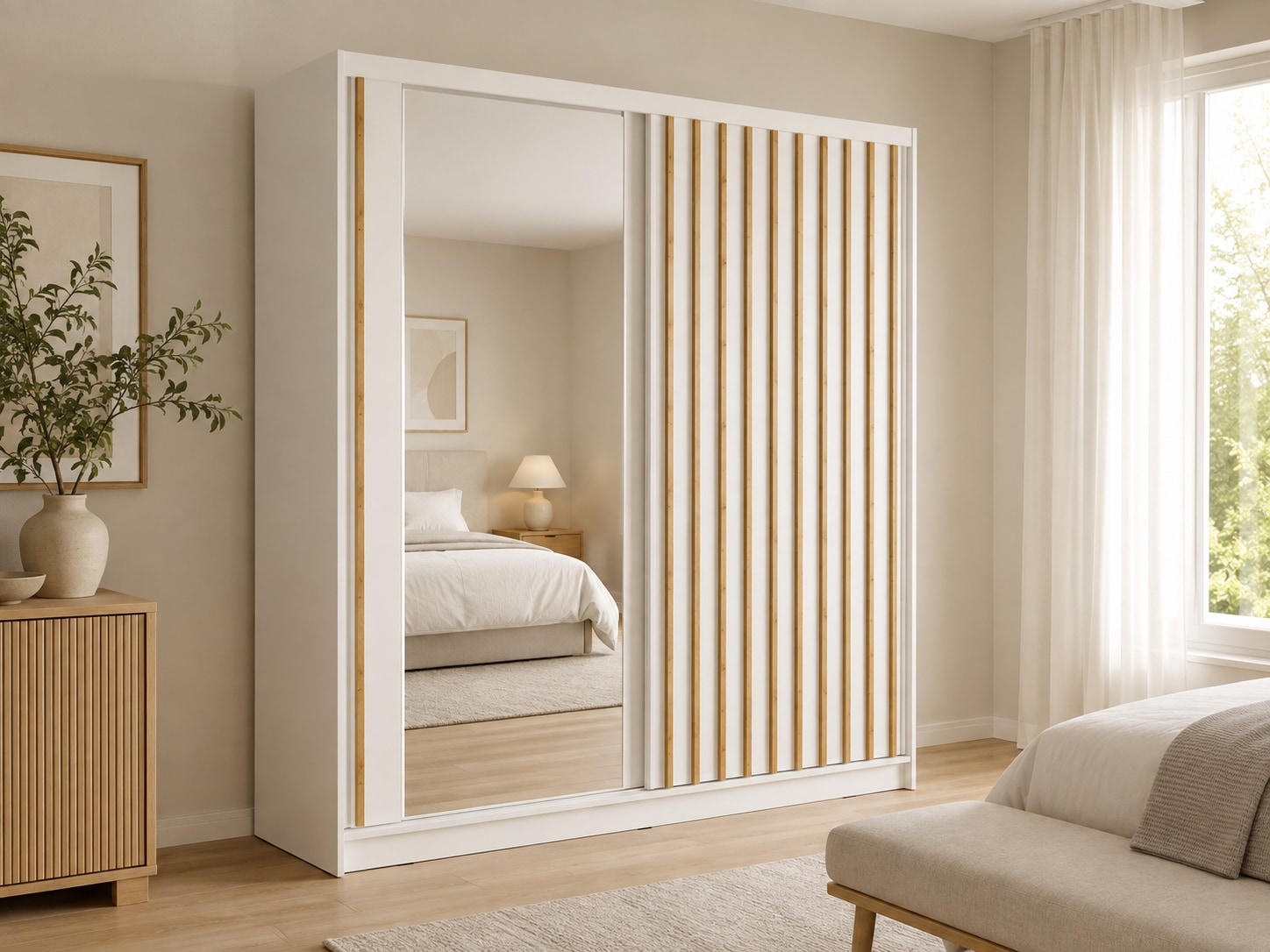 Home affaire Kleiderschrank »VILLEFRANCHE modern mit viel Stauraum, Fächer & Kleiderstange, Spiegel« Garderobe in 3 Breiten (155, 205, 248 cm), erhältlich in 3 Farben