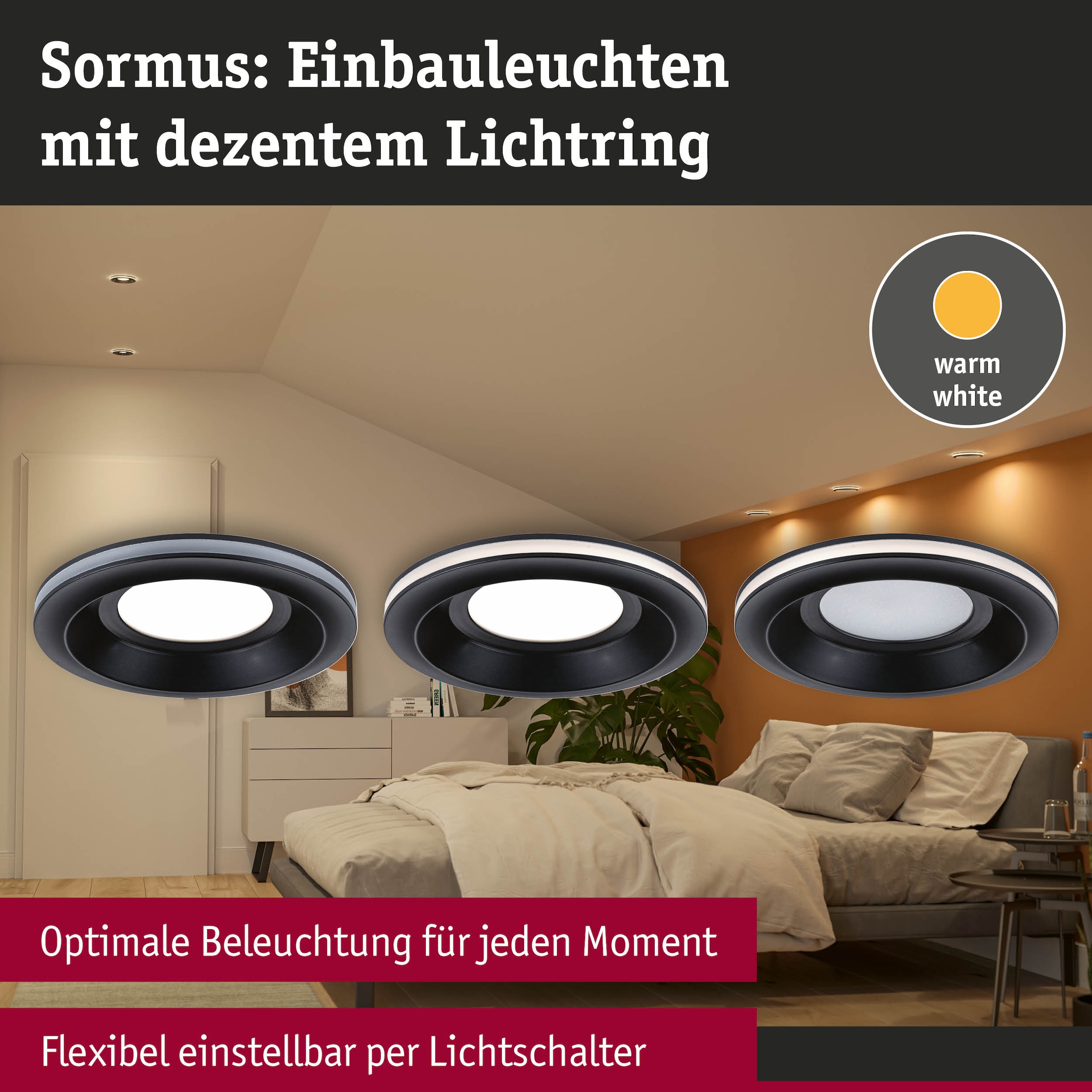 Paulmann LED Einbauleuchte »LED Einbauleuchte Sormus IP65 rund 100mm«, 1 flammig, Memoryfunktion