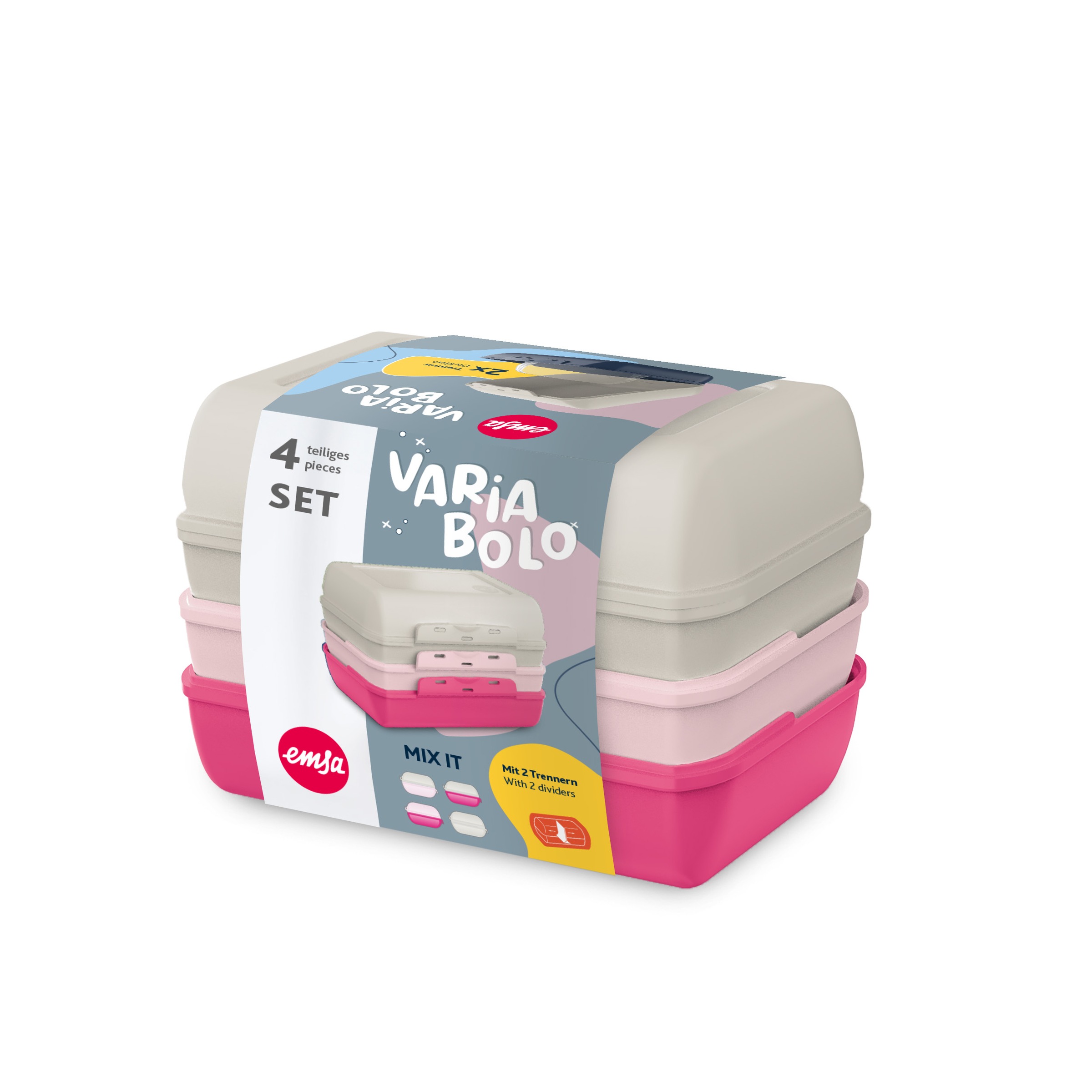 Emsa Lunchbox "Variabolo" Set, 4 tlg. tlg. platzsparend, verschiedene Farbk günstig online kaufen
