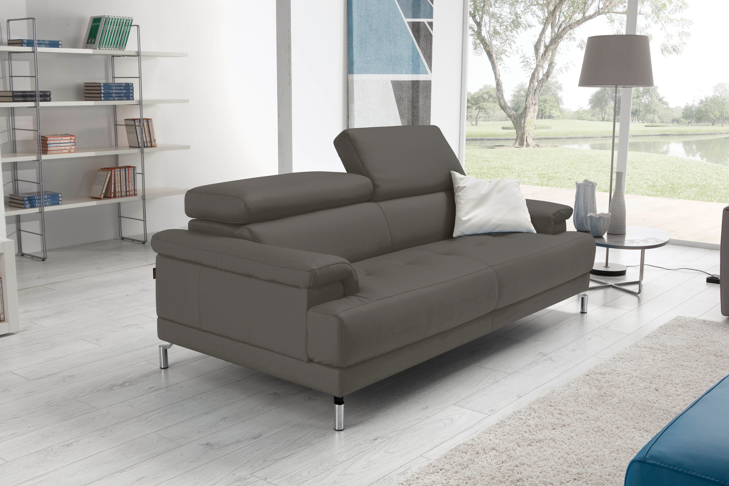Egoitaliano 2,5-Sitzer "Soul, Design und Sitzkomfort auf hohem Niveau, tolle Details" inkl. Kopfteilverstellung für noch mehr Komfort, Designfuß