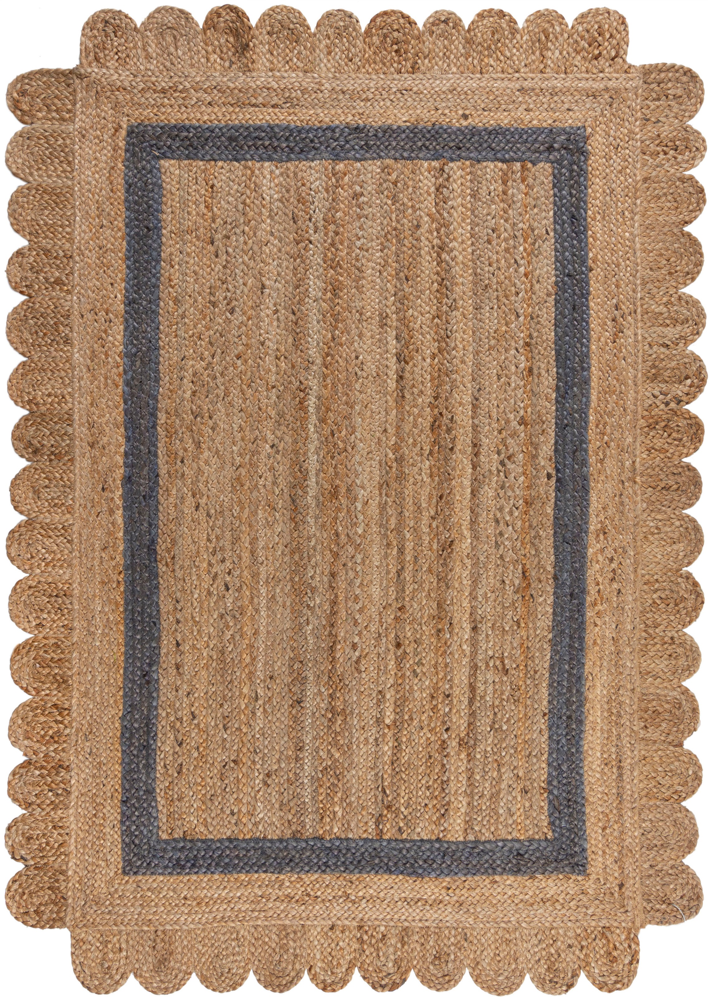 FLAIR RUGS Teppich "Grace aus Jute mit Muschelrandsaum" rechteckig 7 mm Höh günstig online kaufen