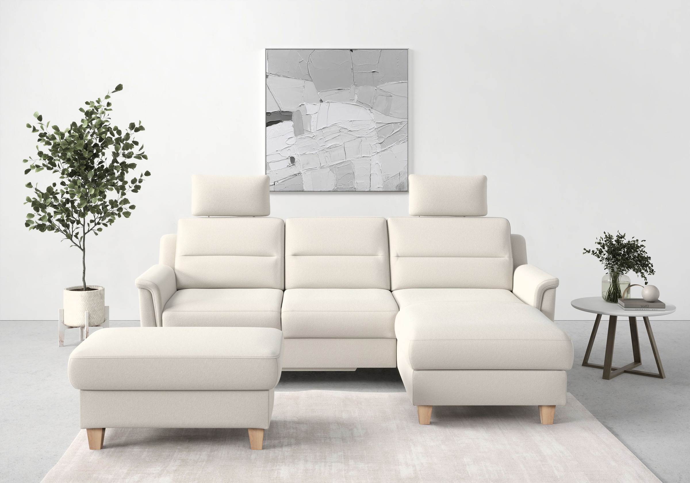 sit&more Ecksofa "Farö L-Form" inklusive Federkern, wahlweise mit Schlaffunktion und Bettkasten